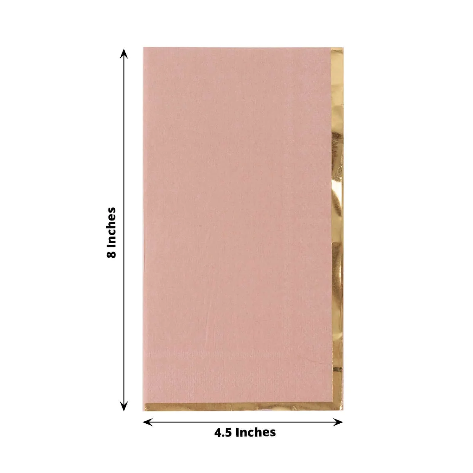 50-Pack Paper Dinner Napkins 2 Ply Dusty Rose with Gold Foil Edge - Soft Disposable Napkins - Image 3