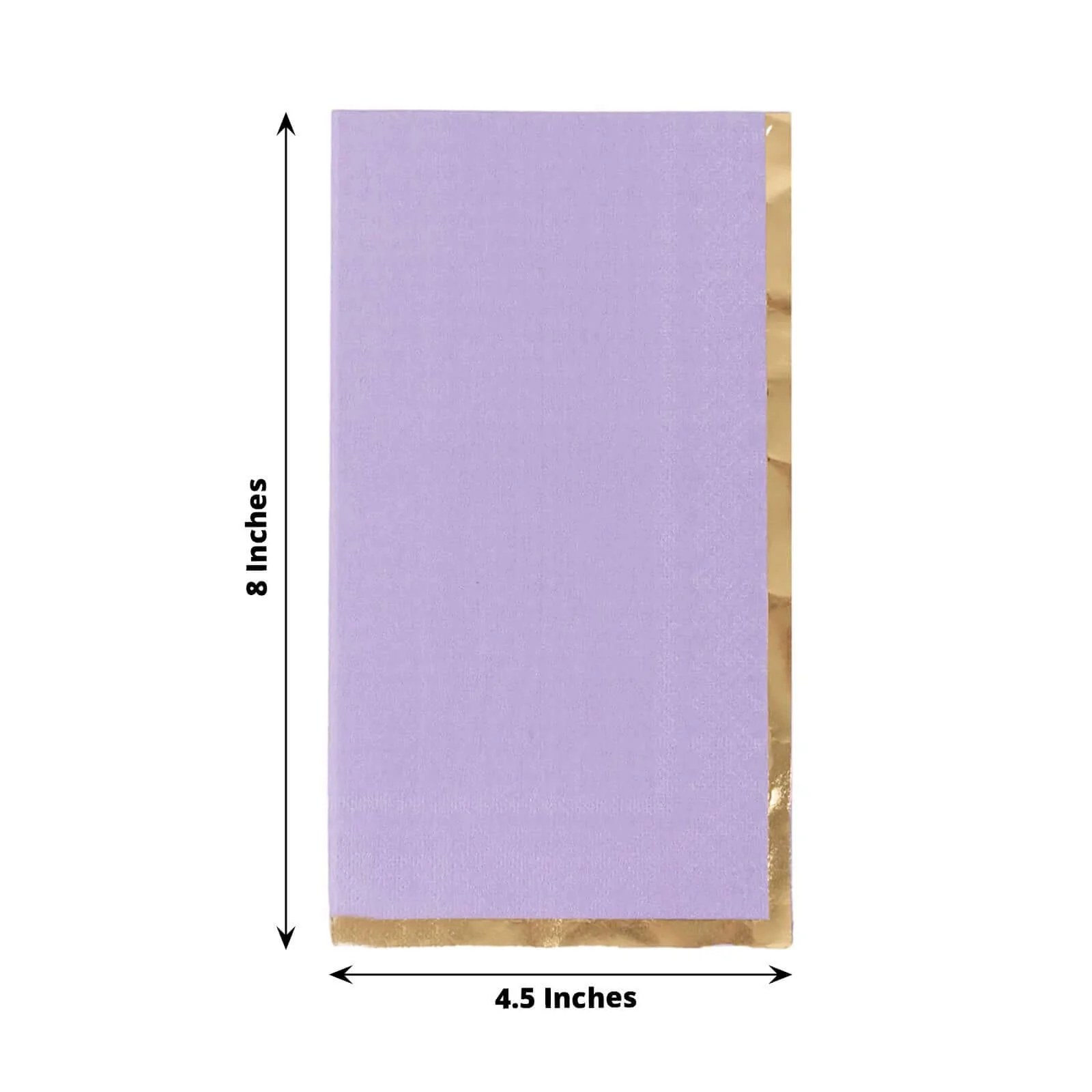 50-Pack Paper Dinner Napkins 2 Ply Lavender with Gold Foil Edge - Soft Disposable Napkins - Image 3