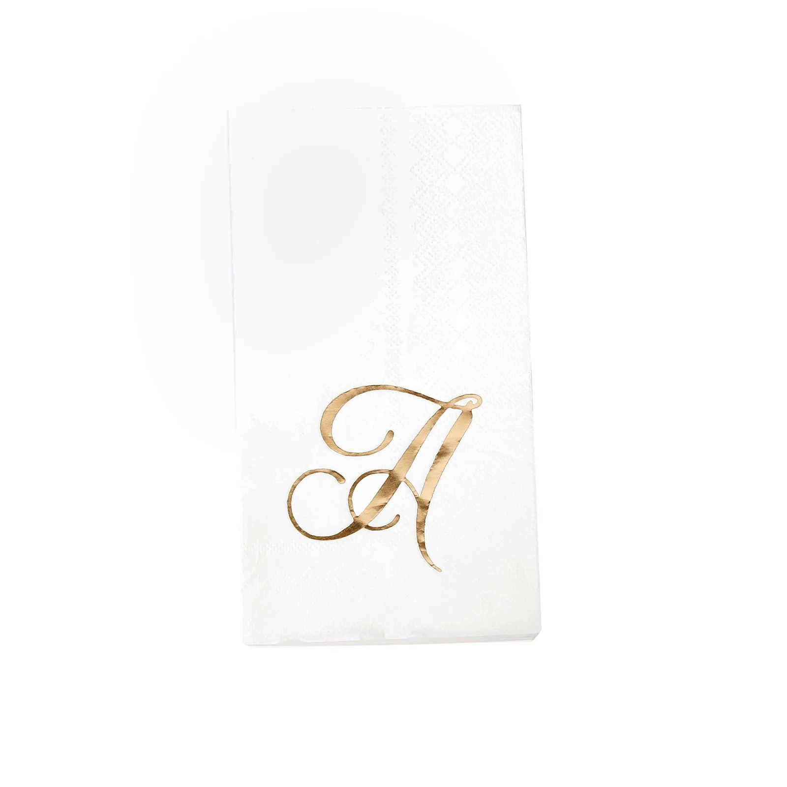 100-Pack Paper Dinner Napkins White with Gold Foil Monogram "A" – 8"x4" Folded, Disposable Party Napkins - Image 2