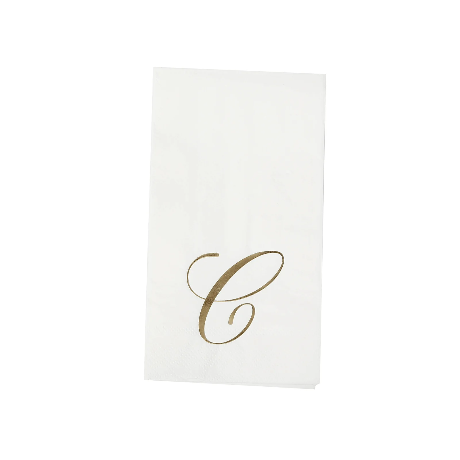 100-Pack Paper Dinner Napkins White with Gold Foil Monogram "C" – 8"x4" Folded, Disposable Party Napkins - Image 2