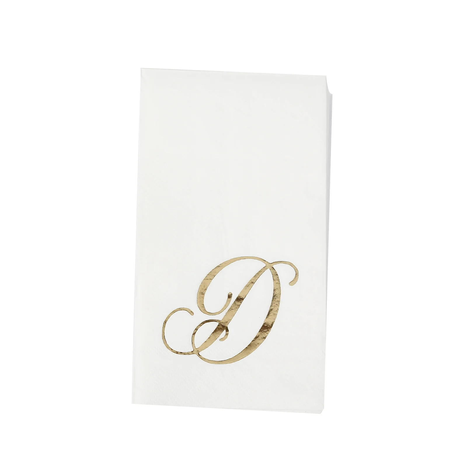 100-Pack Paper Dinner Napkins White with Gold Foil Monogram "D" – 8"x4" Folded, Disposable Party Napkins - Image 7
