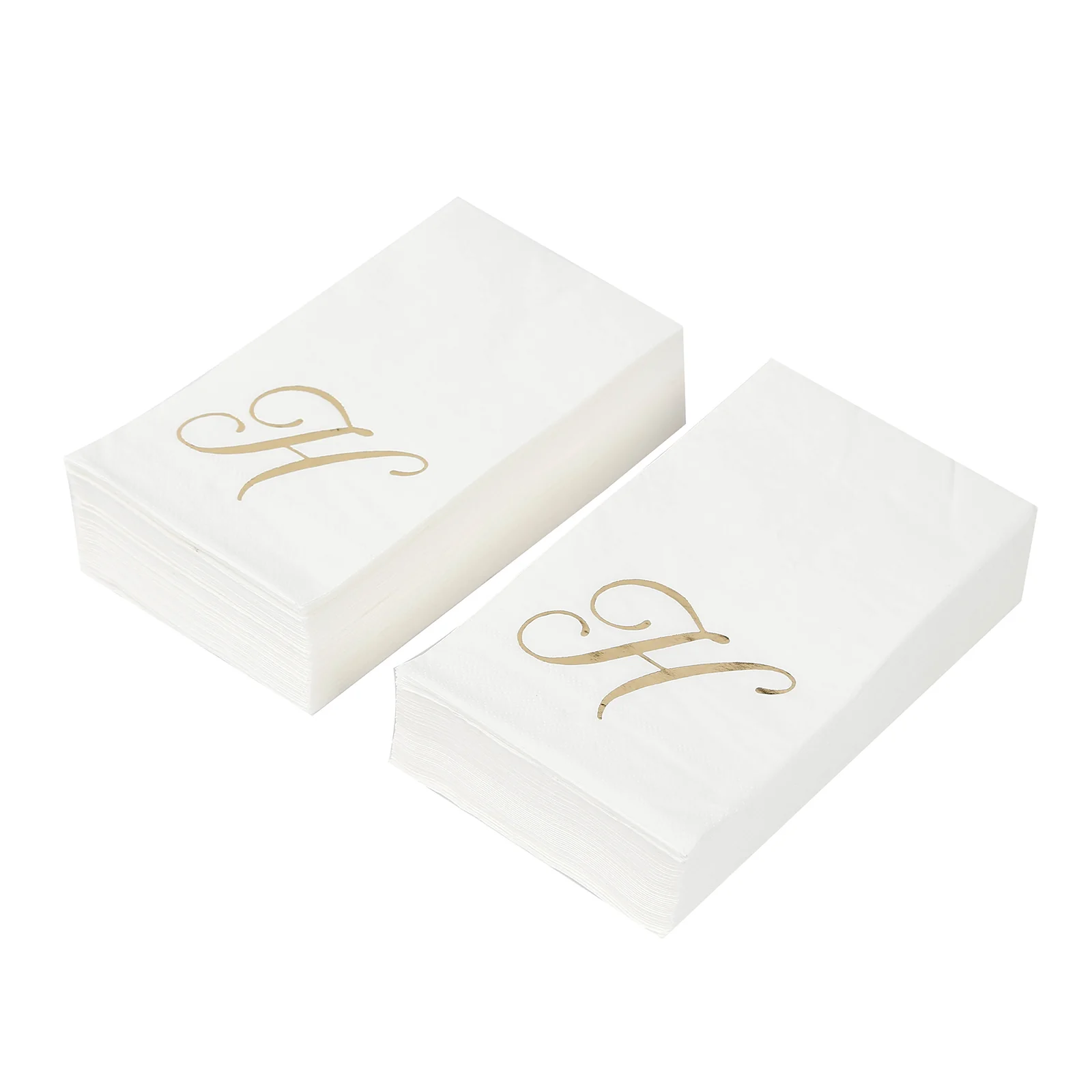 100-Pack Paper Dinner Napkins White with Gold Foil Monogram "H" – 8"x4" Folded, Disposable Party Napkins - Image 6
