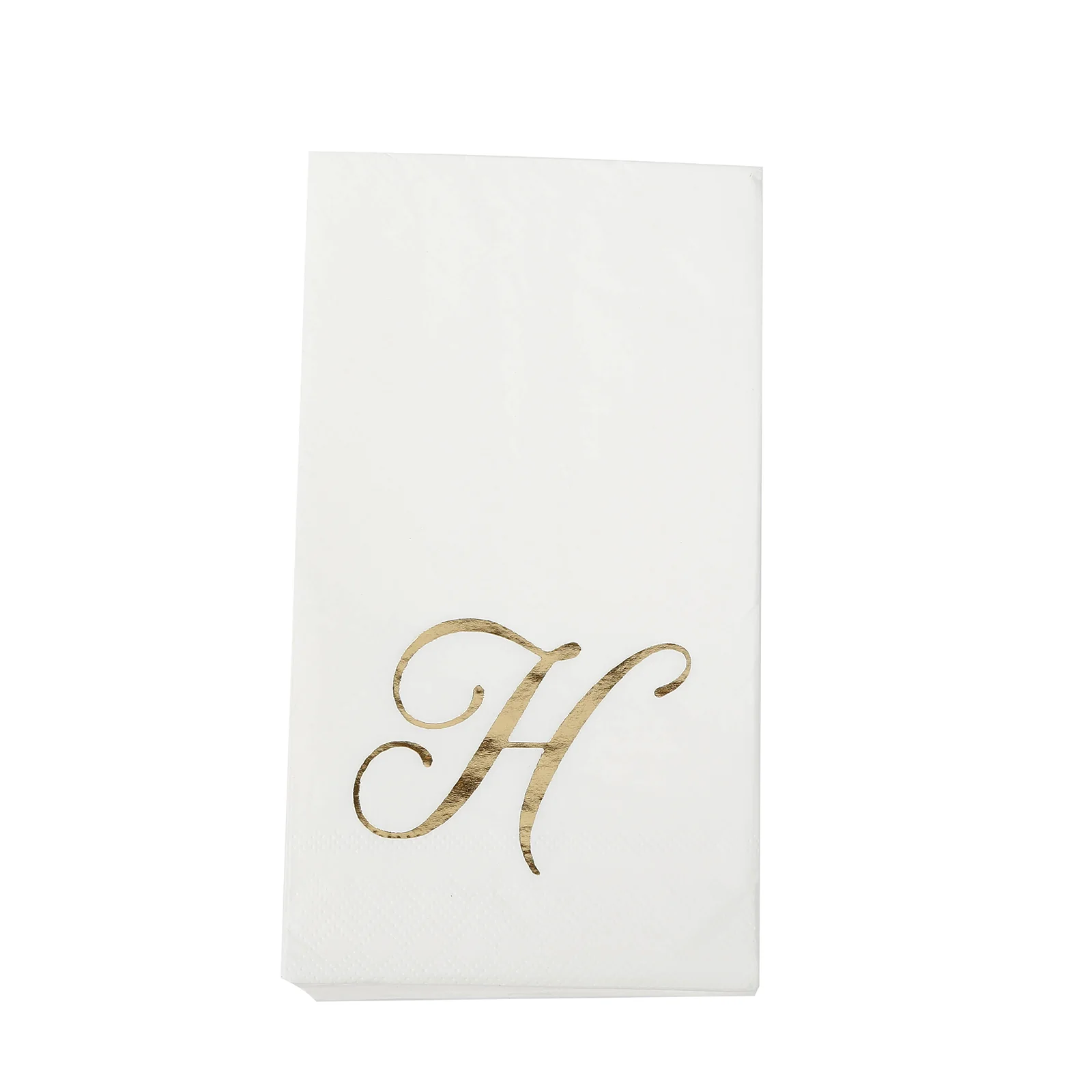 100-Pack Paper Dinner Napkins White with Gold Foil Monogram "H" – 8"x4" Folded, Disposable Party Napkins - Image 7