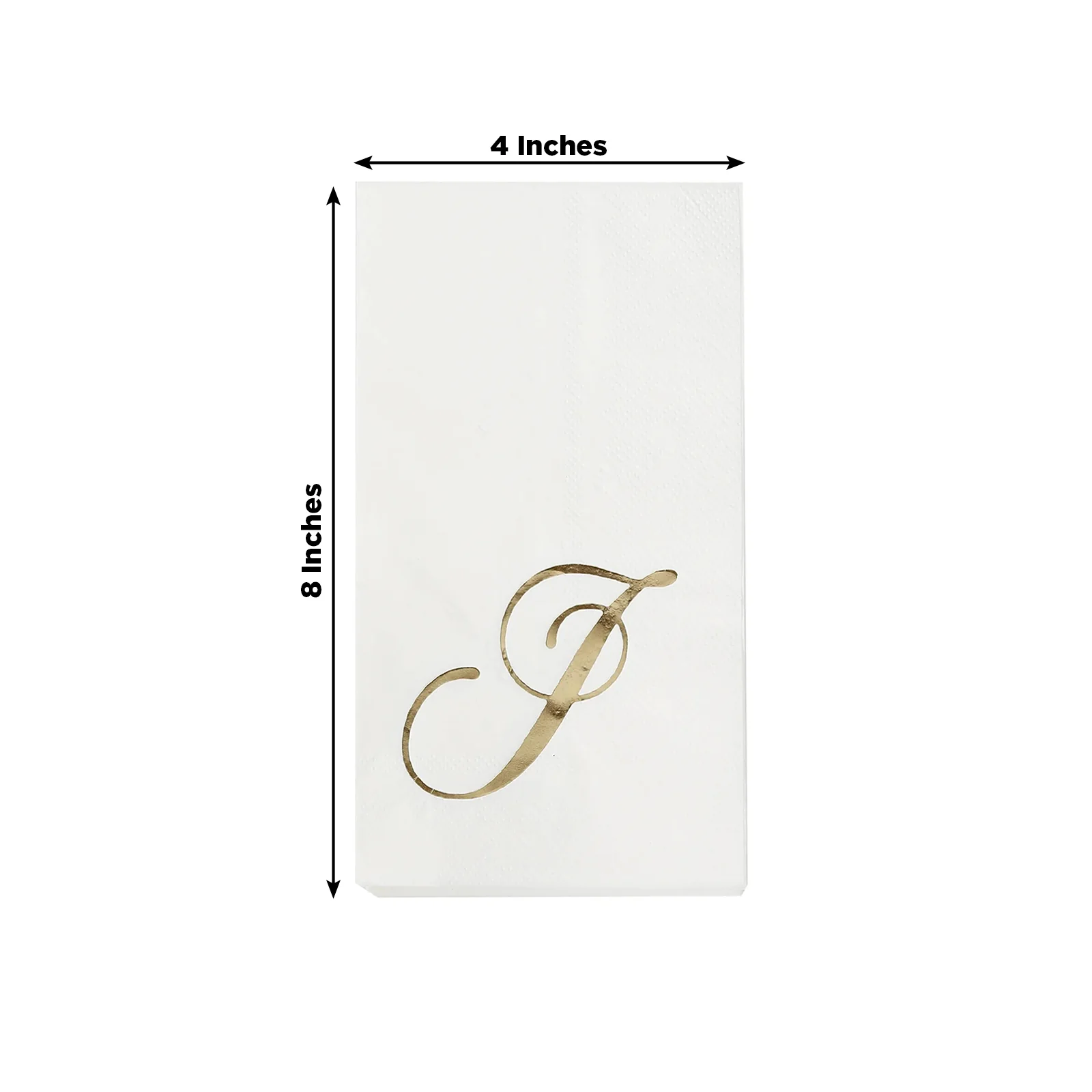 100-Pack Paper Dinner Napkins White with Gold Foil Monogram "J" – 8"x4" Folded, Disposable Party Napkins - Image 3