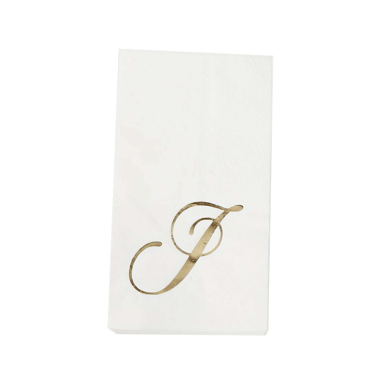 100-Pack Paper Dinner Napkins White with Gold Foil Monogram "J" – 8"x4" Folded, Disposable Party Napkins - Image 7