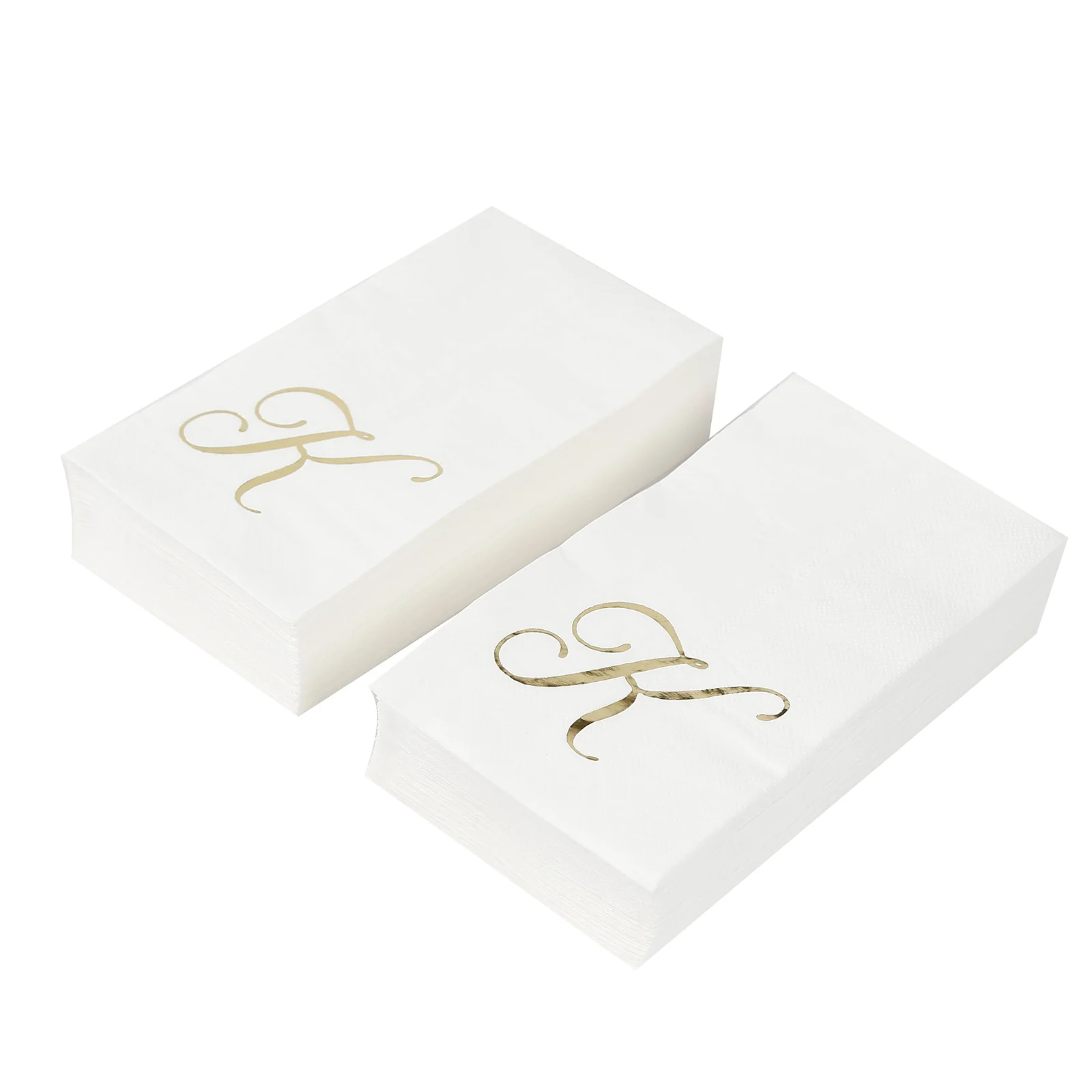 100-Pack Paper Dinner Napkins White with Gold Foil Monogram "K" – 8"x4" Folded, Disposable Party Napkins - Image 9