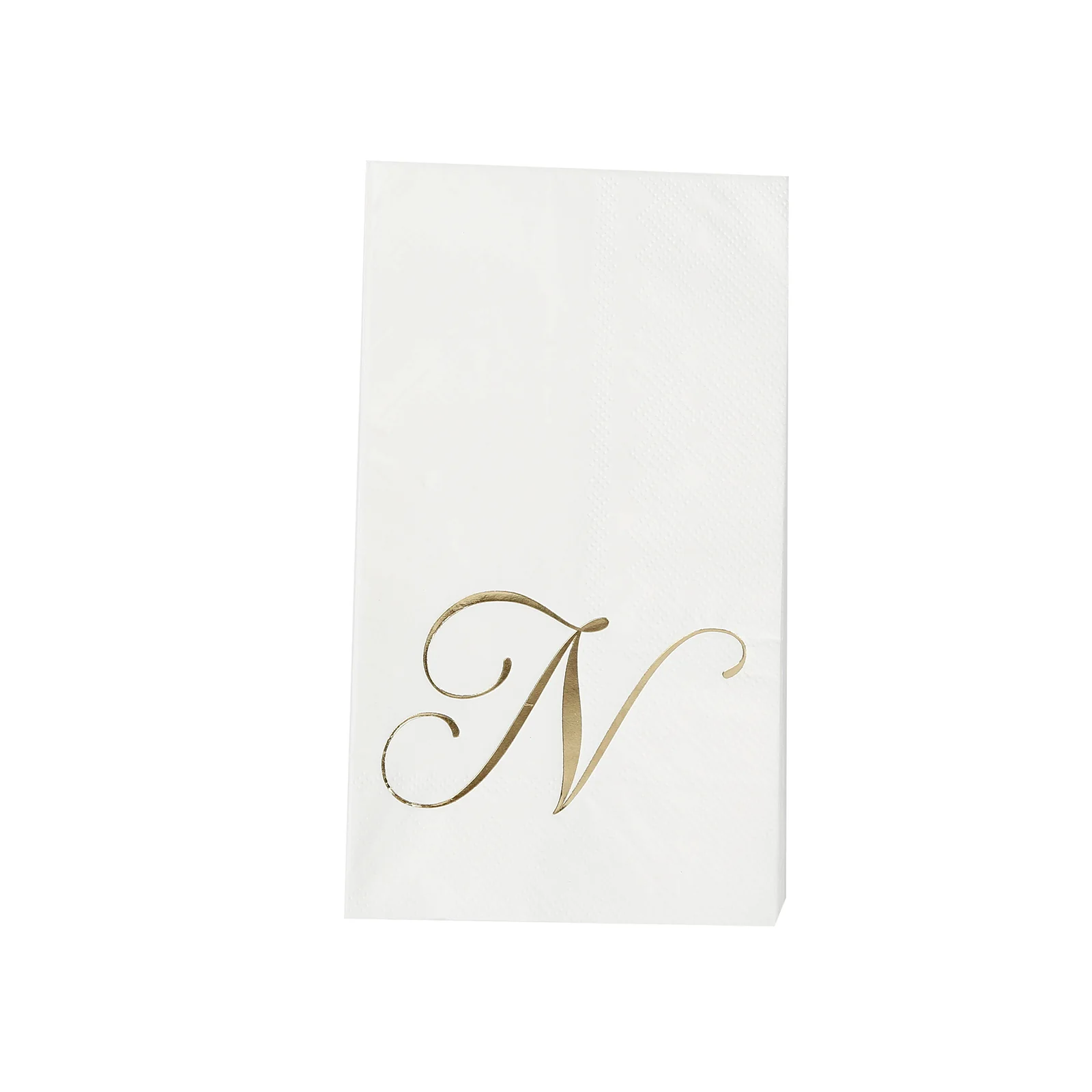 100-Pack Paper Dinner Napkins White with Gold Foil Monogram "N" – 8"x4" Folded, Disposable Party Napkins - Image 7