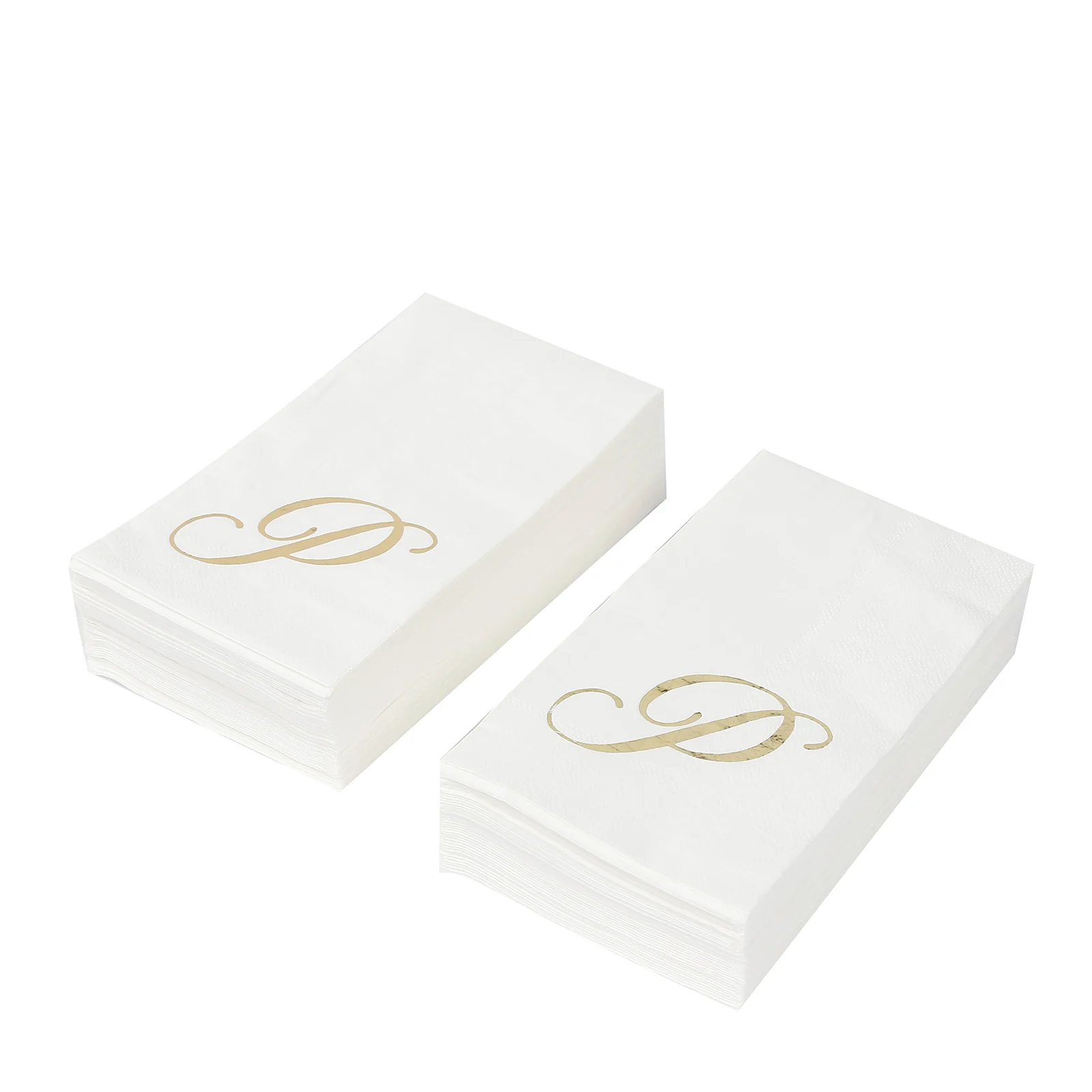 100-Pack Paper Dinner Napkins White with Gold Foil Monogram "P" – 8"x4" Folded, Disposable Party Napkins - Image 6