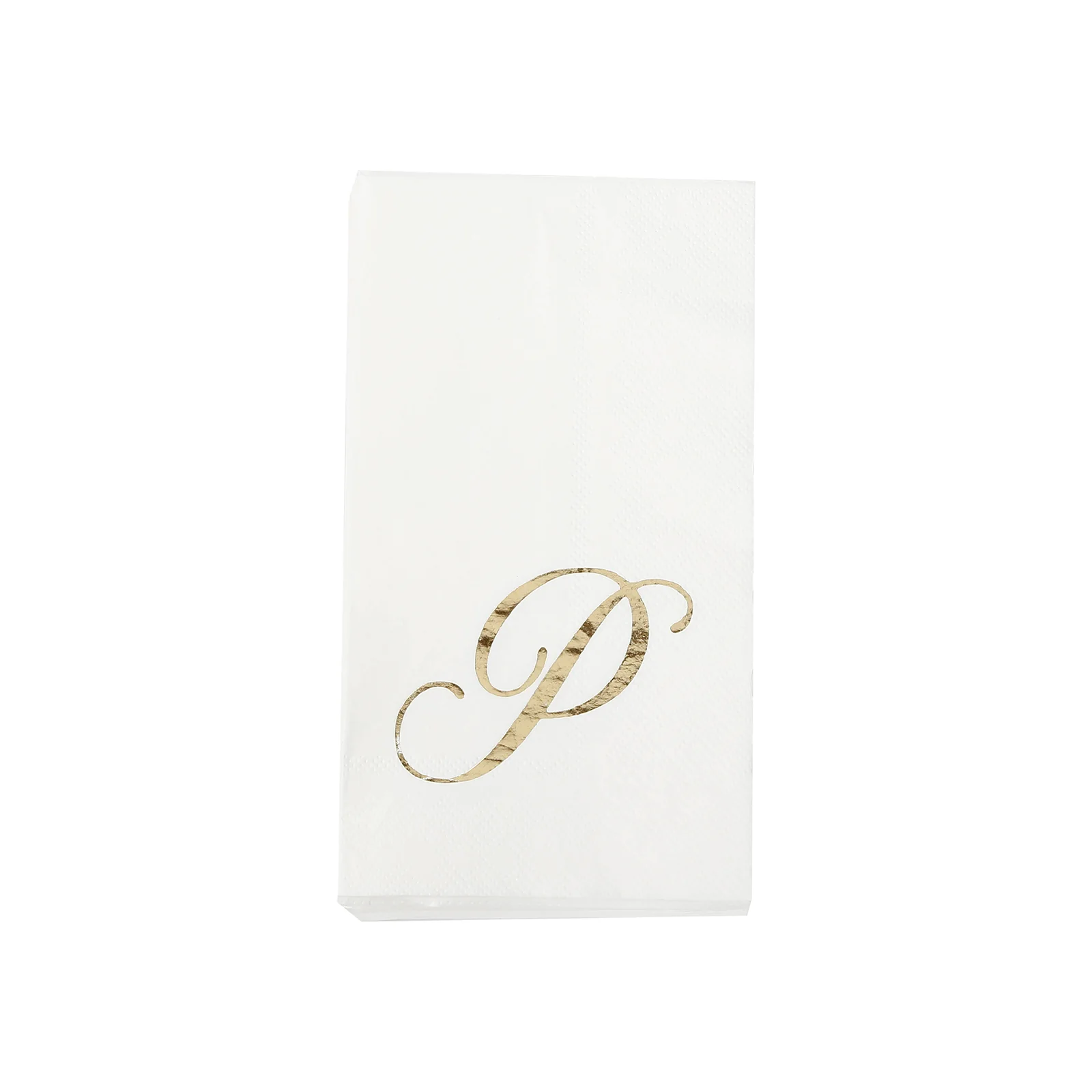 100-Pack Paper Dinner Napkins White with Gold Foil Monogram "P" – 8"x4" Folded, Disposable Party Napkins - Image 7