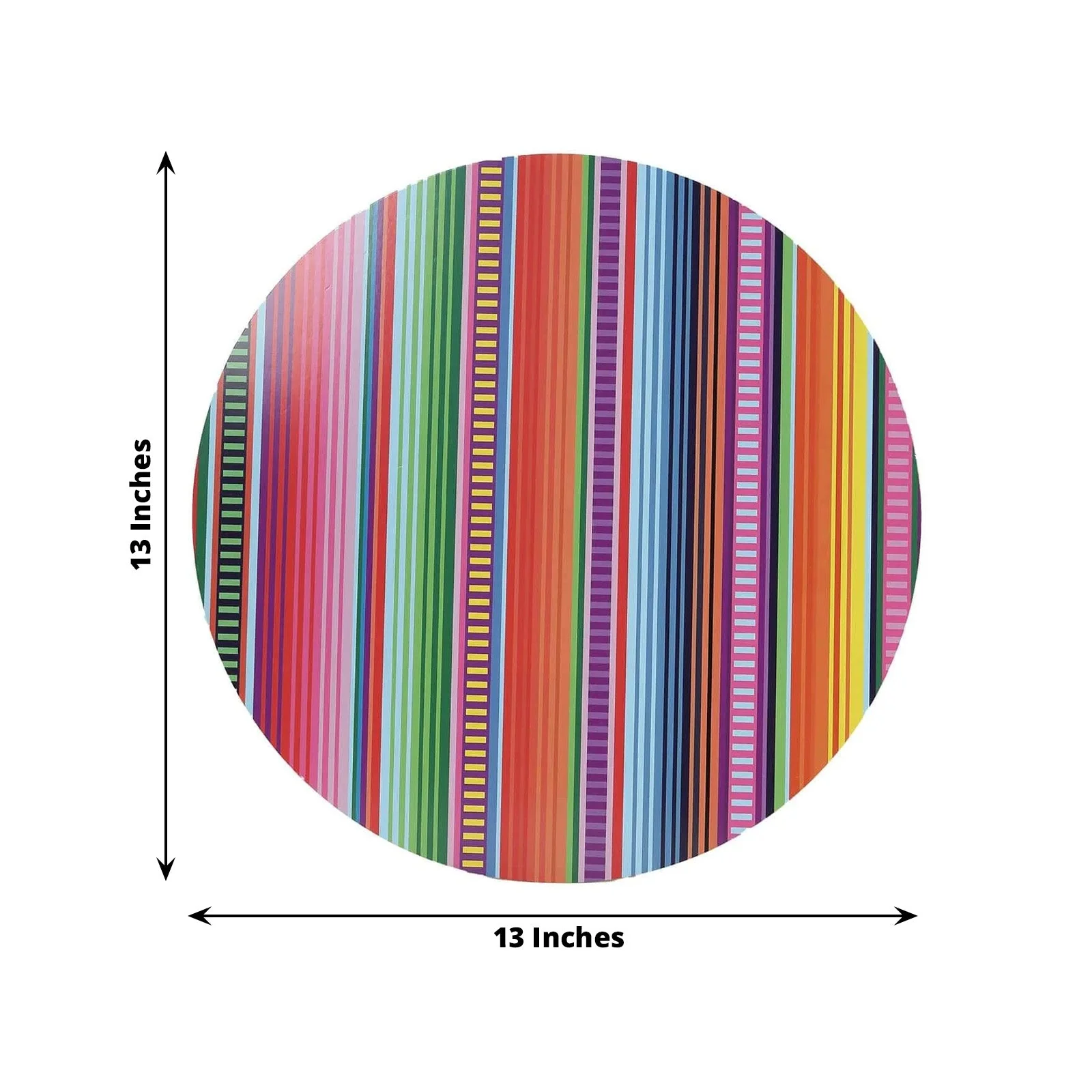 10-Pack Disposable Table Placemats 13" Multicolor Mexican Serape - Image 3