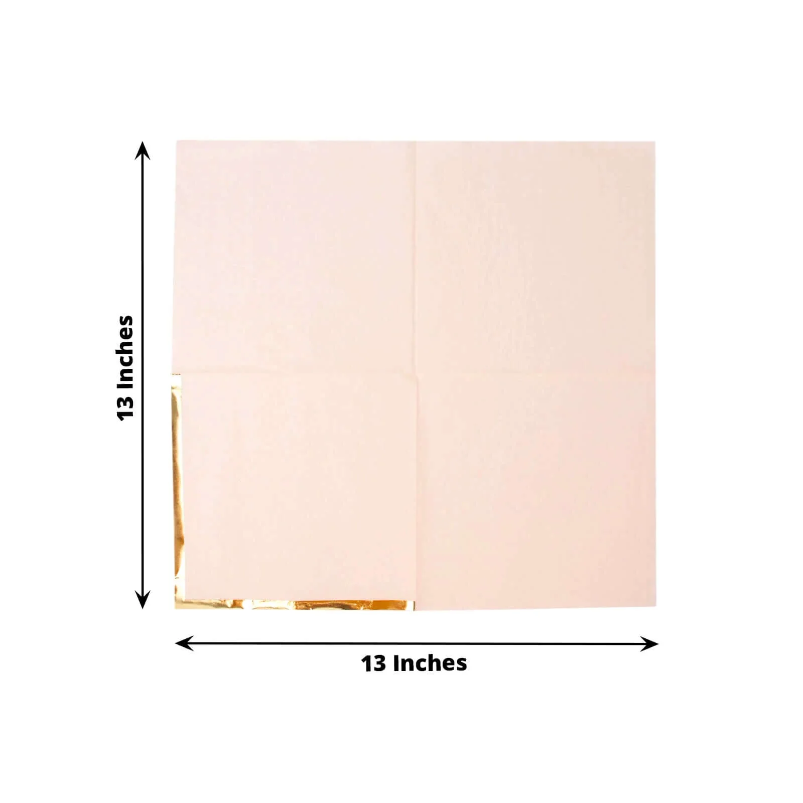 50-Pack Paper Beverage Napkins 2 Ply Blush with Gold Foil Edge 6.5"x6.5" - Soft Disposable Cocktail Napkins - Image 3