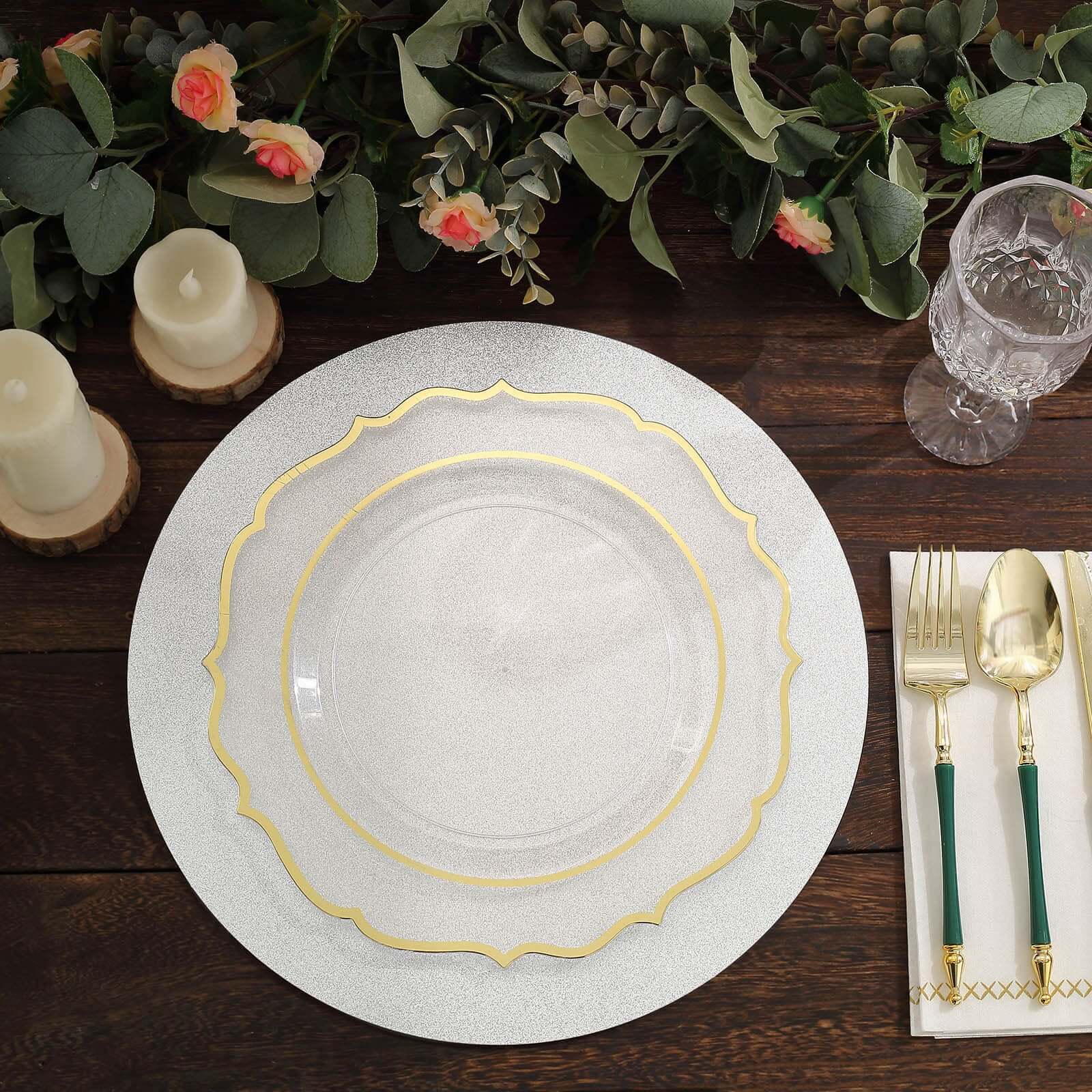 20-Pack Disposable Table Placemats 13" Silver Glitter - 210GSM Paper Placemats for Dazzling Events - Image 8