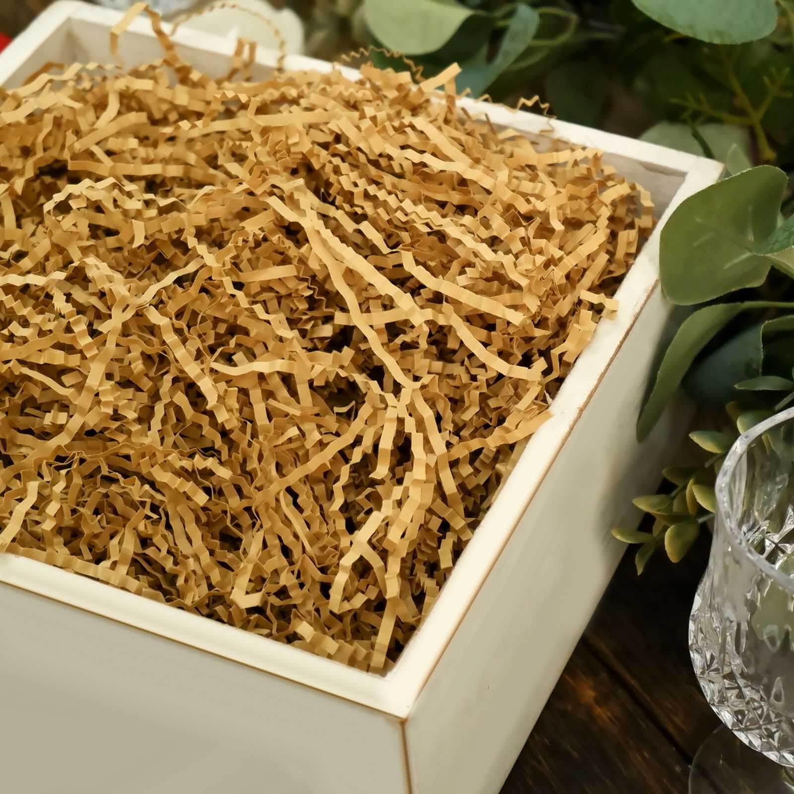 Paper Shred Basket Filler 8oz Crinkle Cut Design Natural Brown 3mm - Decorative Gift Bag Shreds - Image 10