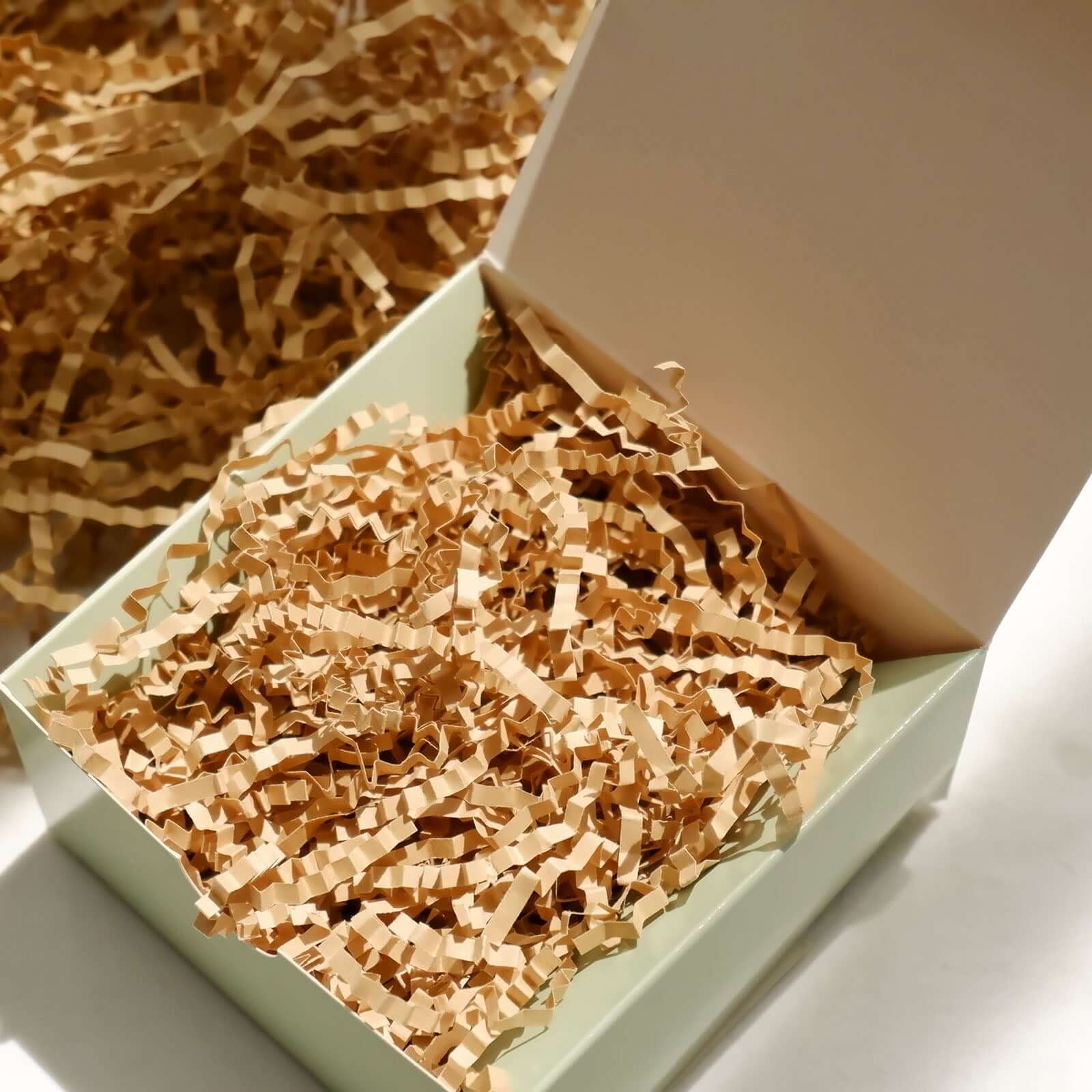 Paper Shred Basket Filler 8oz Crinkle Cut Design Natural Brown 3mm - Decorative Gift Bag Shreds - Image 7