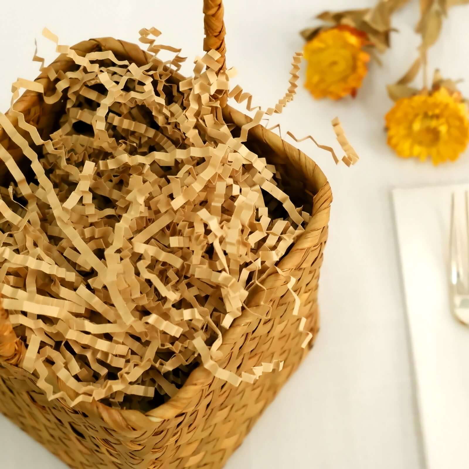 Paper Shred Basket Filler 8oz Crinkle Cut Design Natural Brown 3mm - Decorative Gift Bag Shreds - Image 8