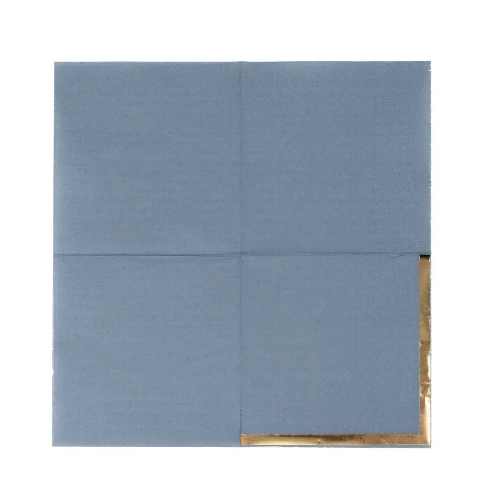 50-Pack Paper Beverage Napkins 2 Ply Dusty Blue with Gold Foil Edge 5"x5" - Soft Disposable Cocktail Napkins 18GSM - Image 6
