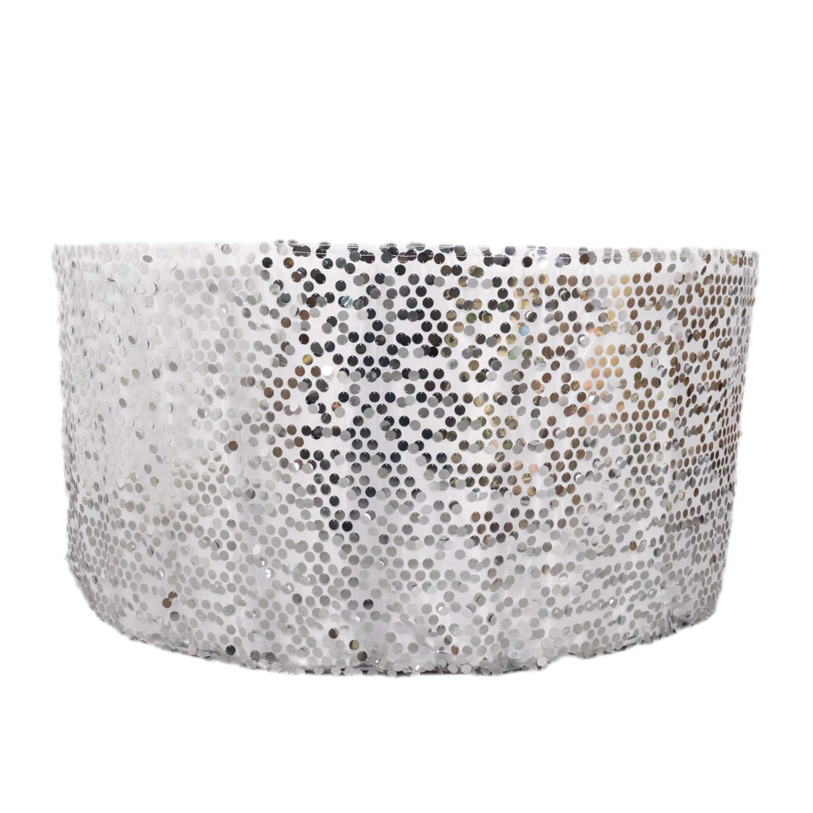 Payette Sequin Table Skirt 21ft Silver - Dual Layered Satin Sparkly Table Cover - Image 15