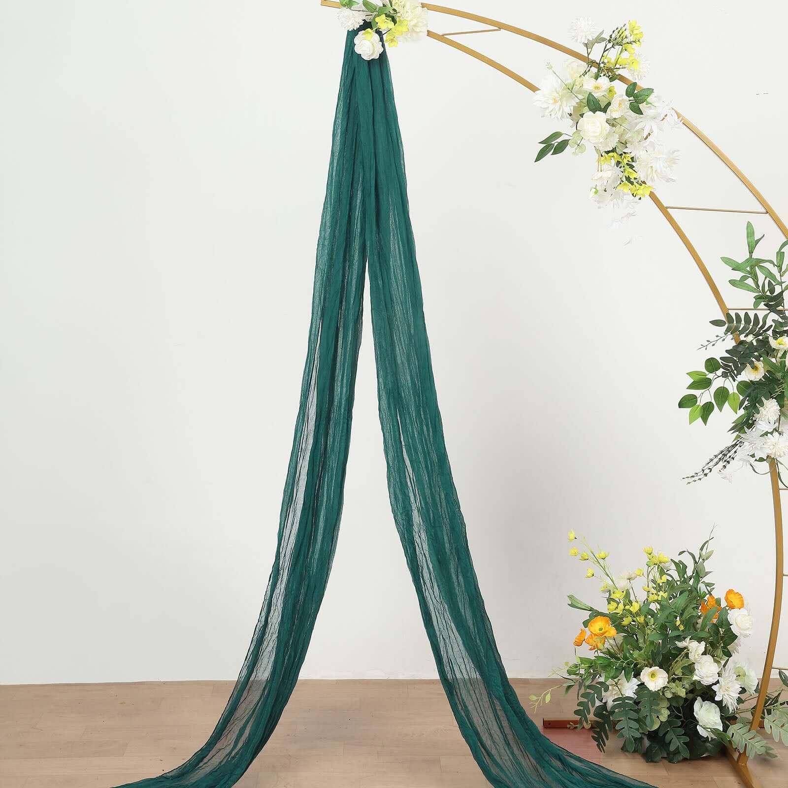Peacock Teal Gauze Cheesecloth Draping Fabric Wedding Arch Decorations, Window Scarf Valance Drapes, Boho Arbor Long Curtain Panel 20ft - Image 2