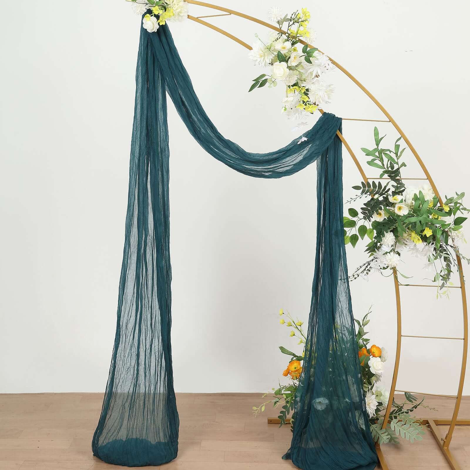Peacock Teal Gauze Cheesecloth Draping Fabric Wedding Arch Decorations, Window Scarf Valance Drapes, Boho Arbor Long Curtain Panel 20ft - Image 5