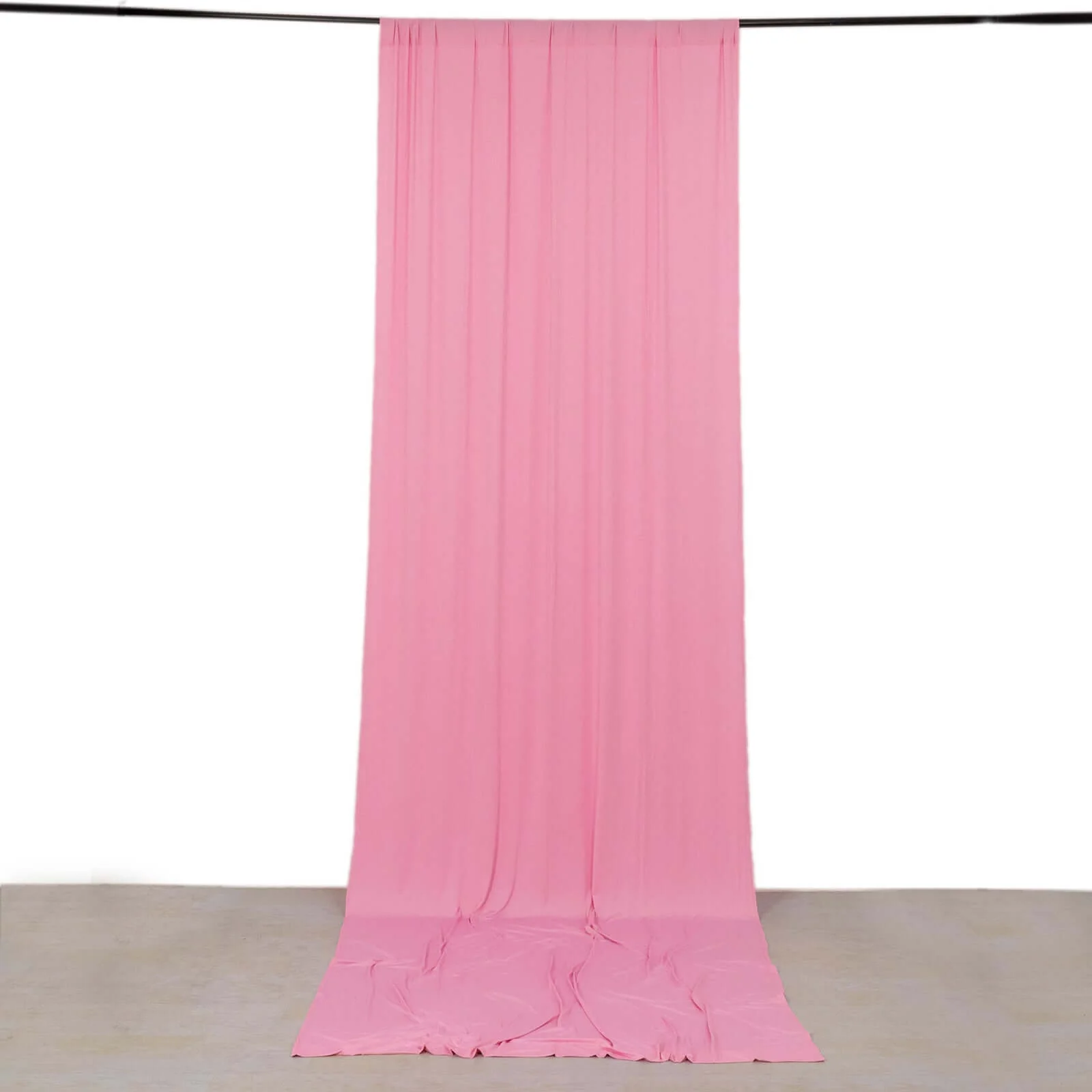 Pink 4-Way Stretch Spandex Backdrop Drape Curtain, Wrinkle Free Event Divider Panel with Rod Pockets - 5ftx14ft