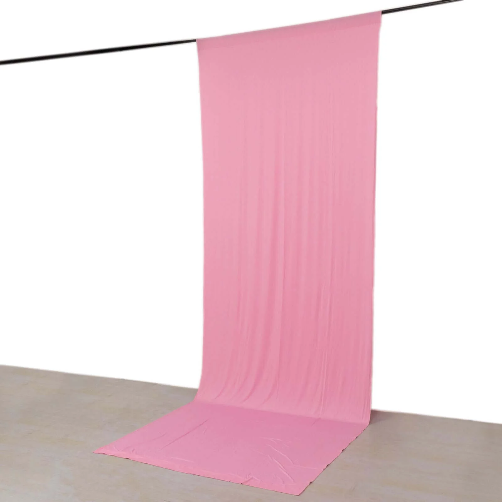 Pink 4-Way Stretch Spandex Backdrop Drape Curtain, Wrinkle Free Event Divider Panel with Rod Pockets - 5ftx14ft - Image 3