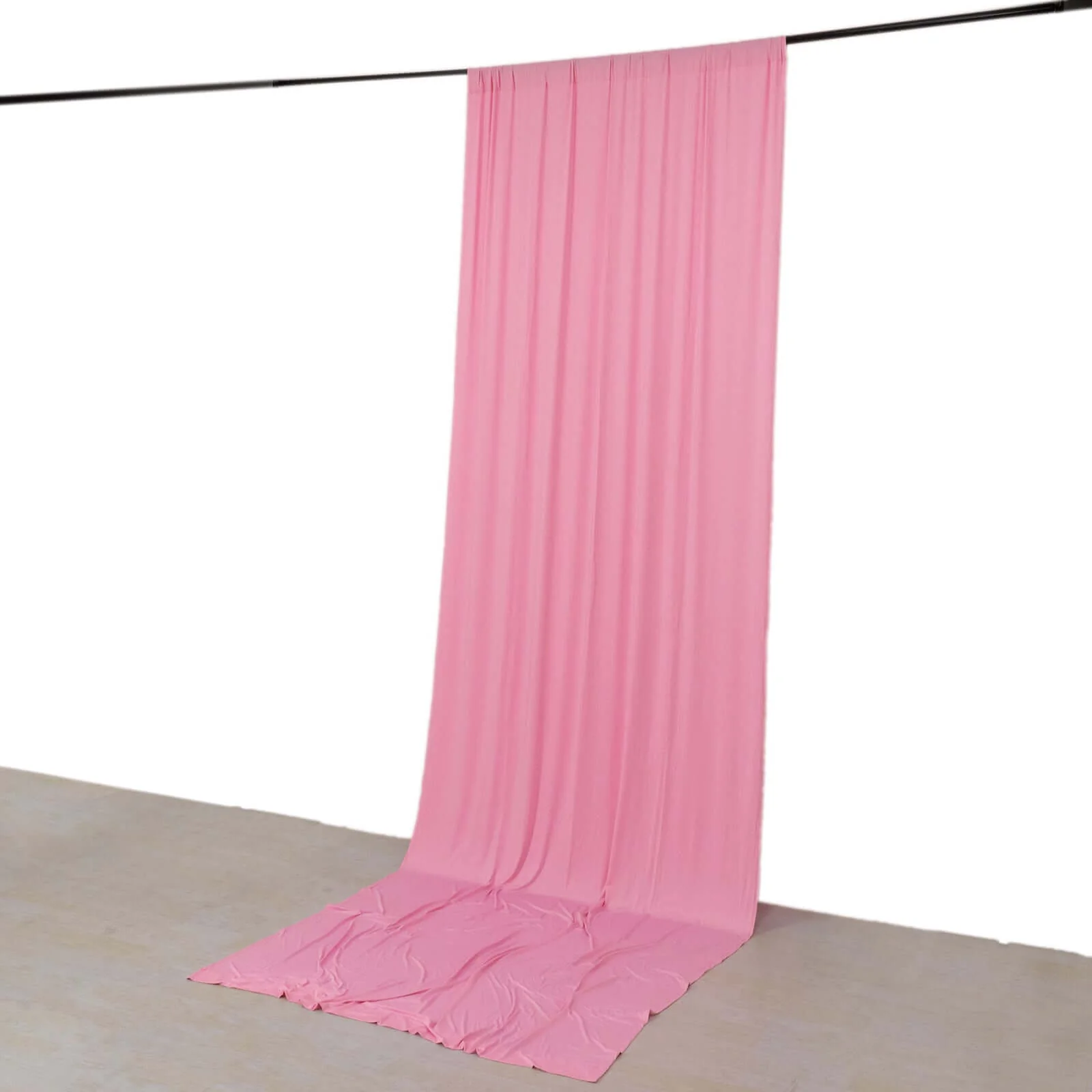 Pink 4-Way Stretch Spandex Backdrop Drape Curtain, Wrinkle Free Event Divider Panel with Rod Pockets - 5ftx14ft - Image 6