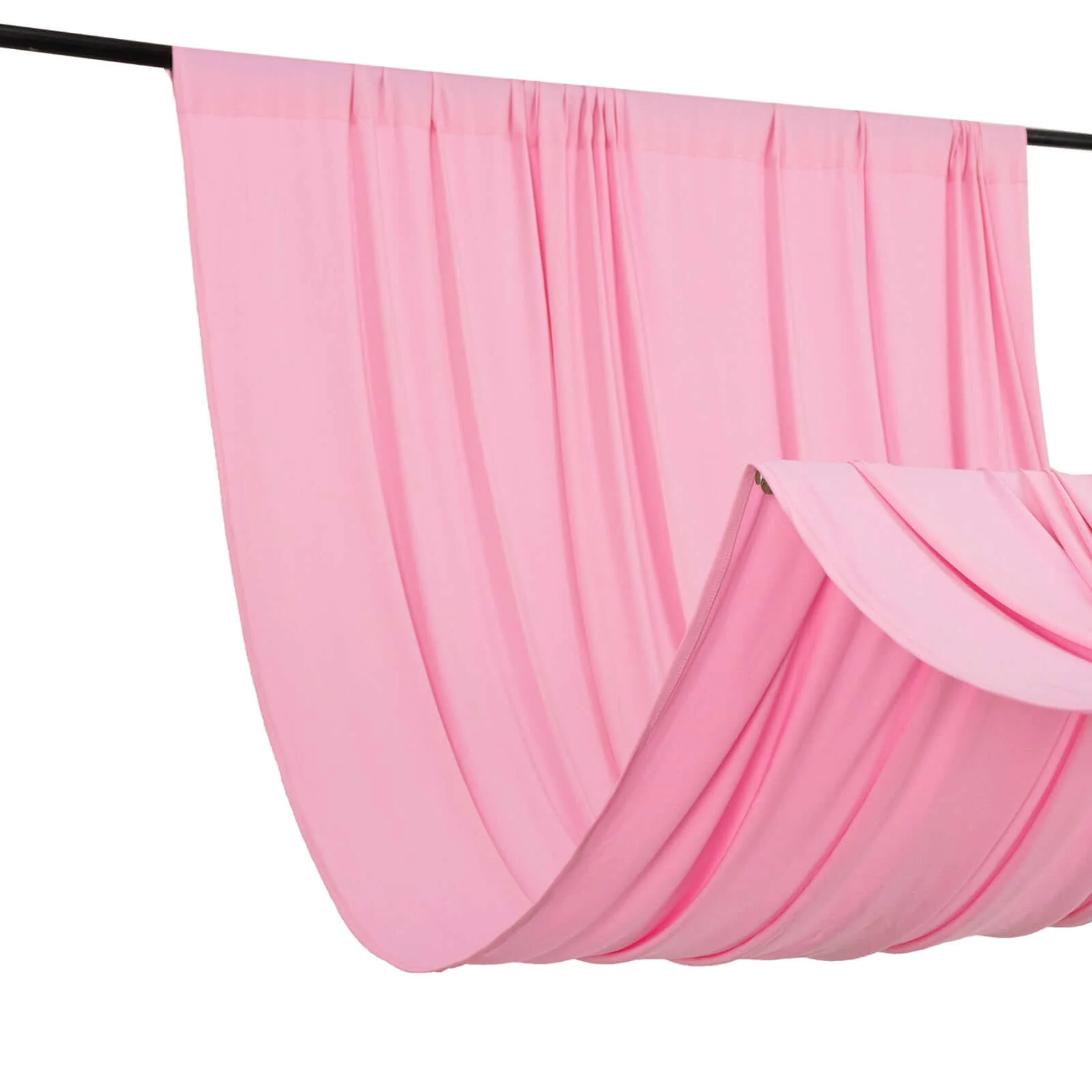 Pink 4-Way Stretch Spandex Backdrop Drape Curtain, Wrinkle Free Event Divider Panel with Rod Pockets - 5ftx14ft - Image 8