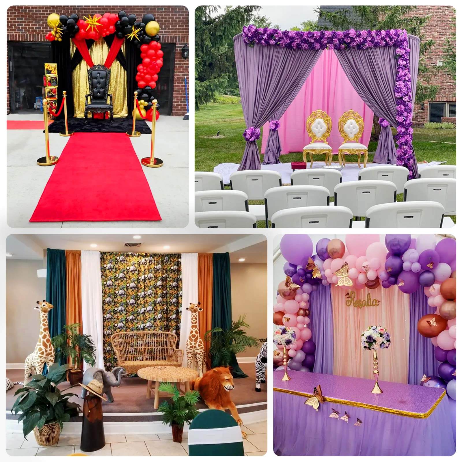 2 Pack 5ftx10ft Pink Scuba Polyester Backdrop Drape Curtains, Durable Flame Resistant Event Divider Panels Wrinkle Free With Rod Pockets - Image 4