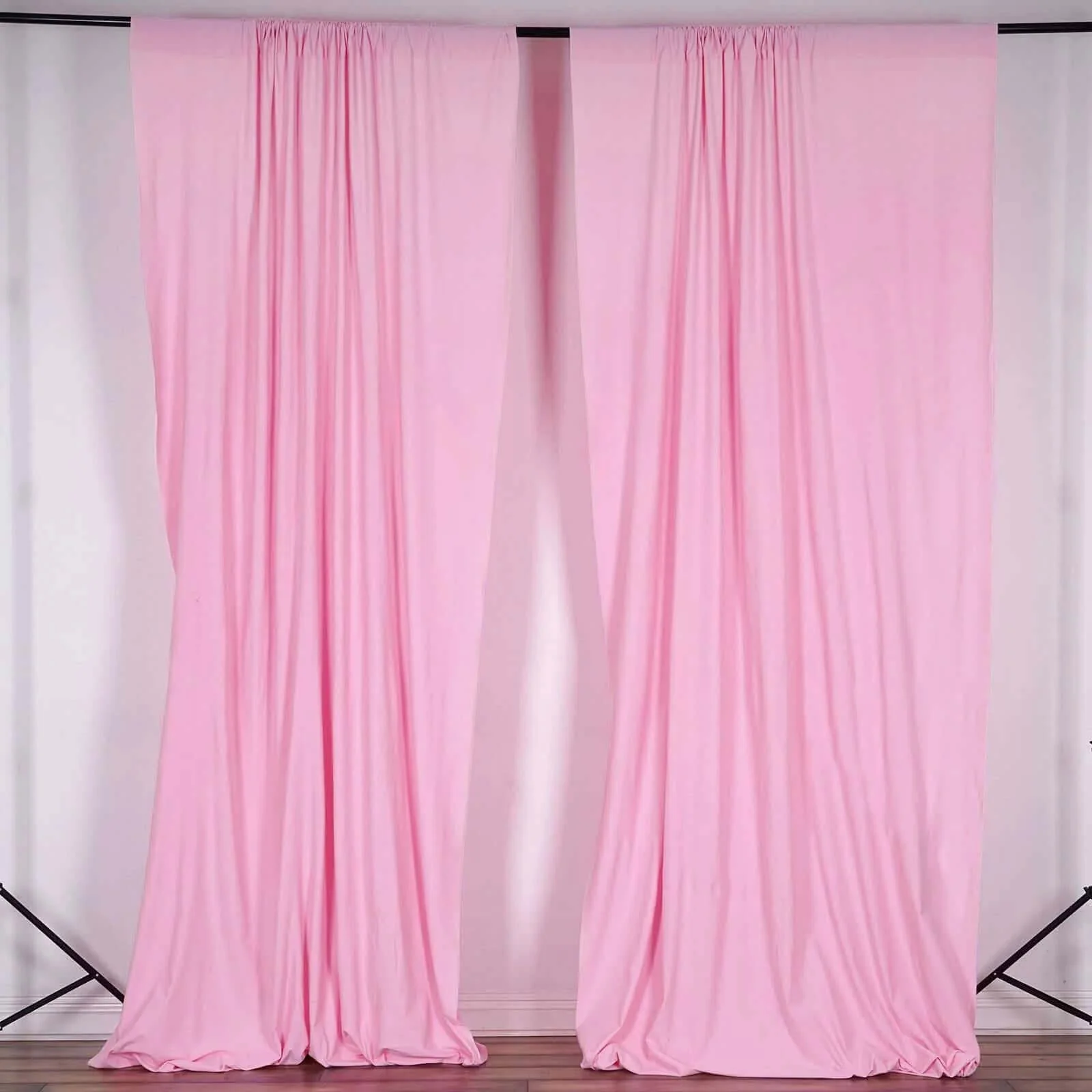 2 Pack 5ftx10ft Pink Scuba Polyester Backdrop Drape Curtains, Durable Flame Resistant Event Divider Panels Wrinkle Free With Rod Pockets - Image 8