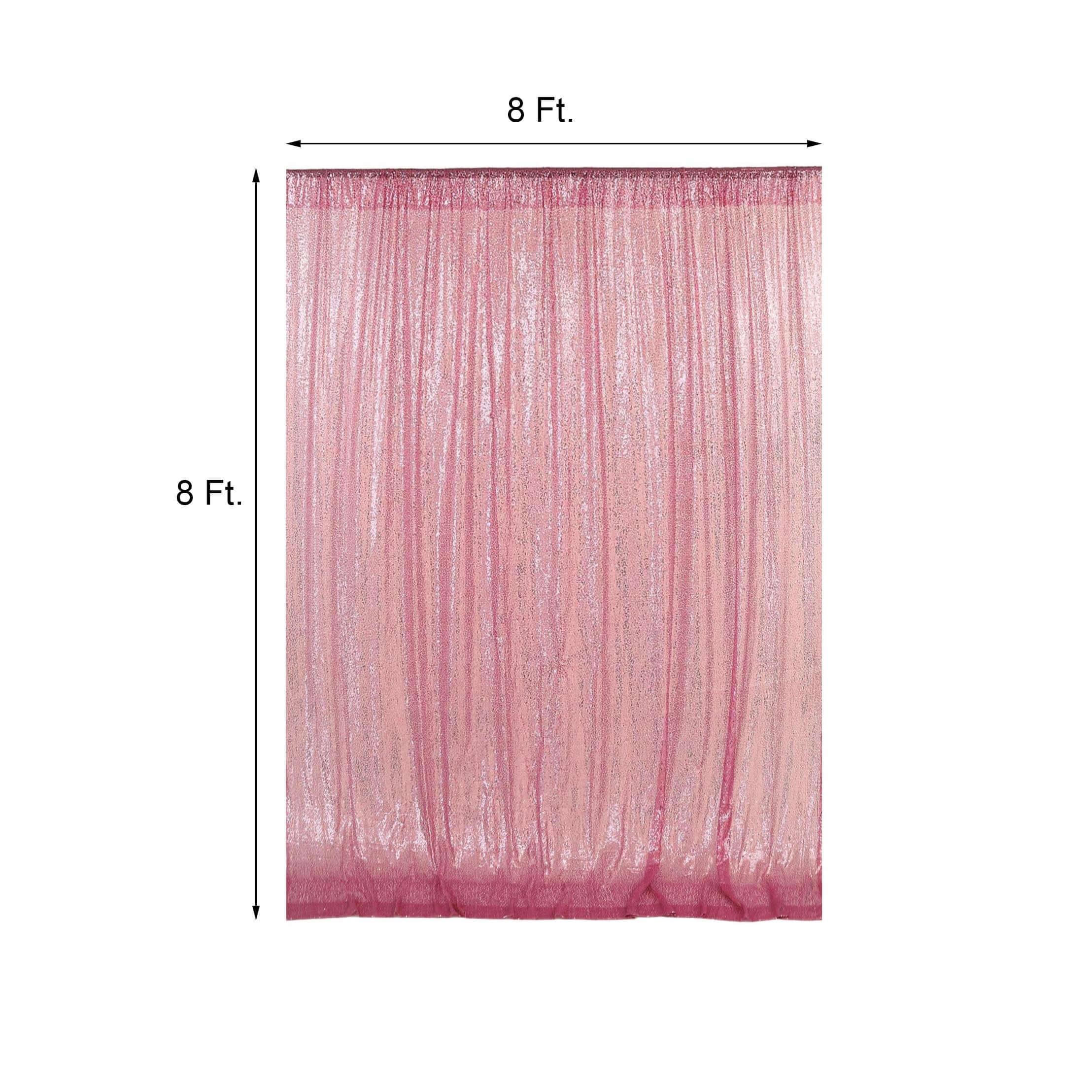Pink Sequin Backdrop Drape Curtain, Photo Booth Event Divider Panel - 8ftx8ft - Image 3