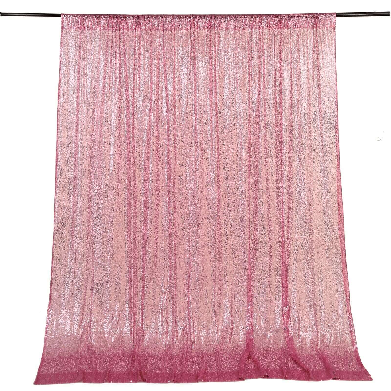 Pink Sequin Backdrop Drape Curtain, Photo Booth Event Divider Panel - 8ftx8ft - Image 6
