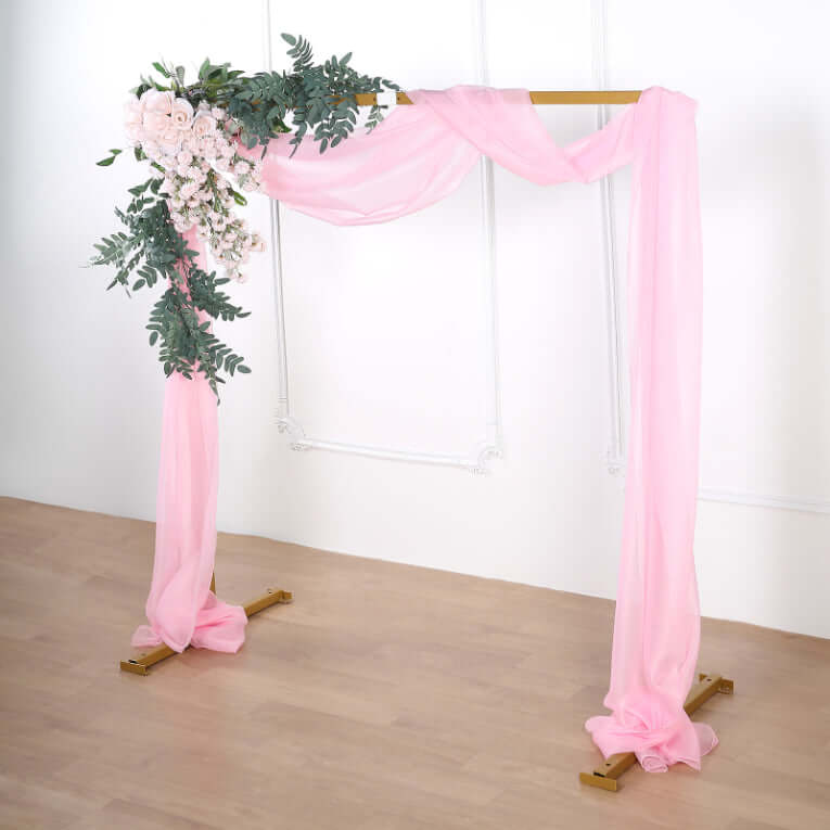 Pink Sheer Organza Wedding Arch Draping Fabric, Long Curtain Backdrop Window Scarf Valance 18ft - Image 6