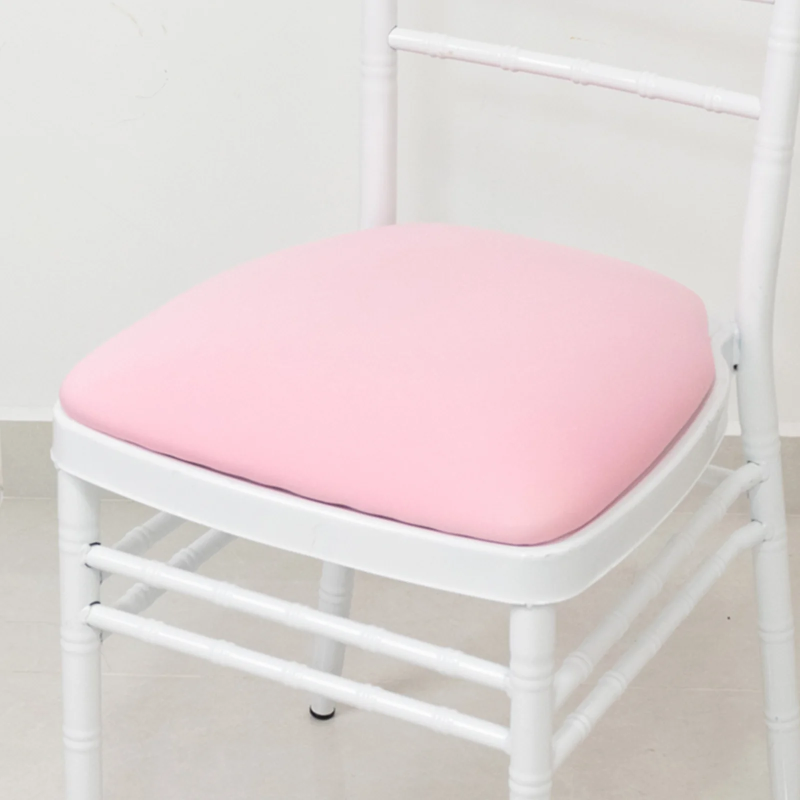 5 Pack Spandex Chiavari Chair Cushion Covers Pink - Washable Stretch Fitted Seat Pad Slipcovers for Dining Chairs