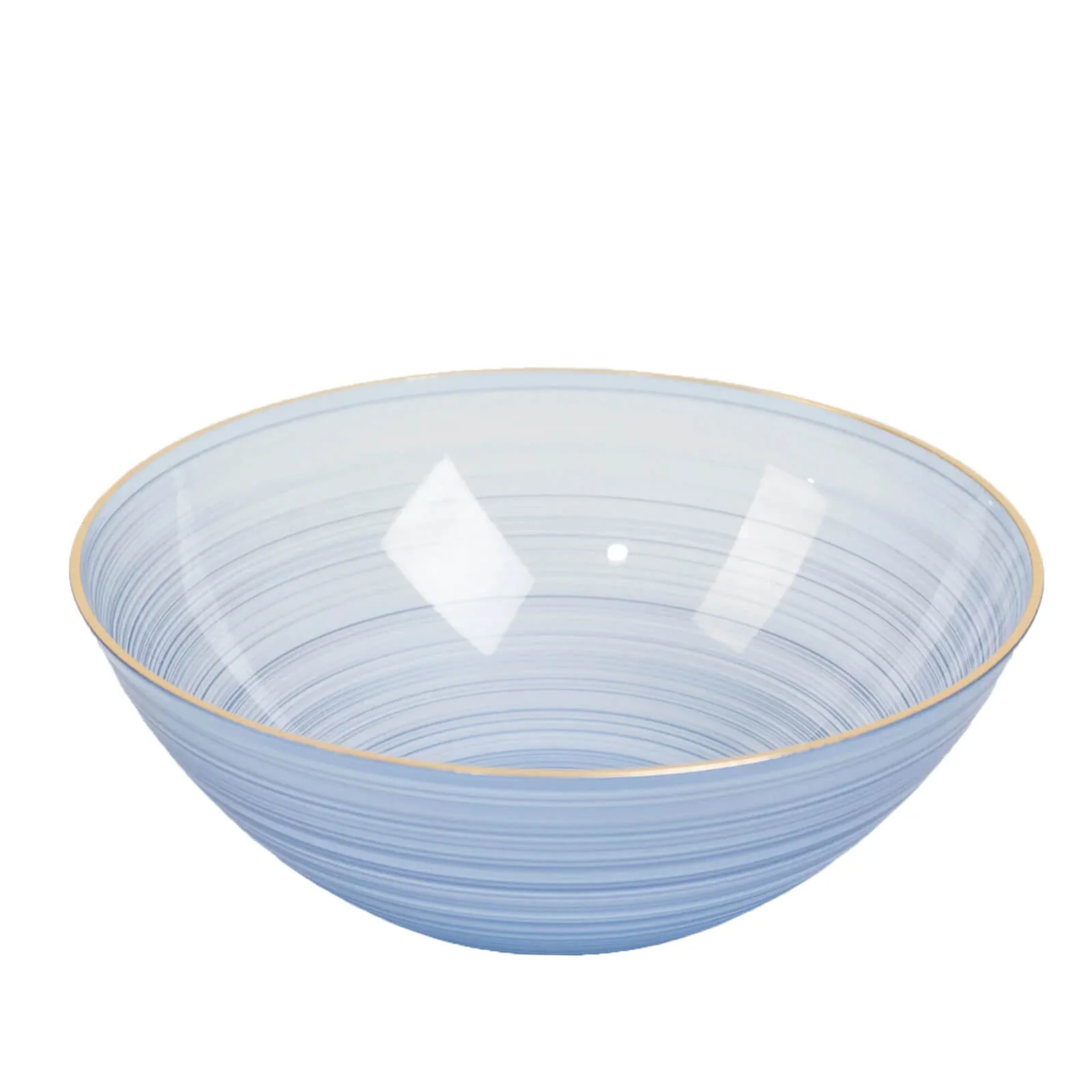 20-Pack Plastic Bowls 16oz – Transparent Dusty Blue with Gold Rim, Elegant Crystal-Like Swirl Disposable Bowls - Image 5