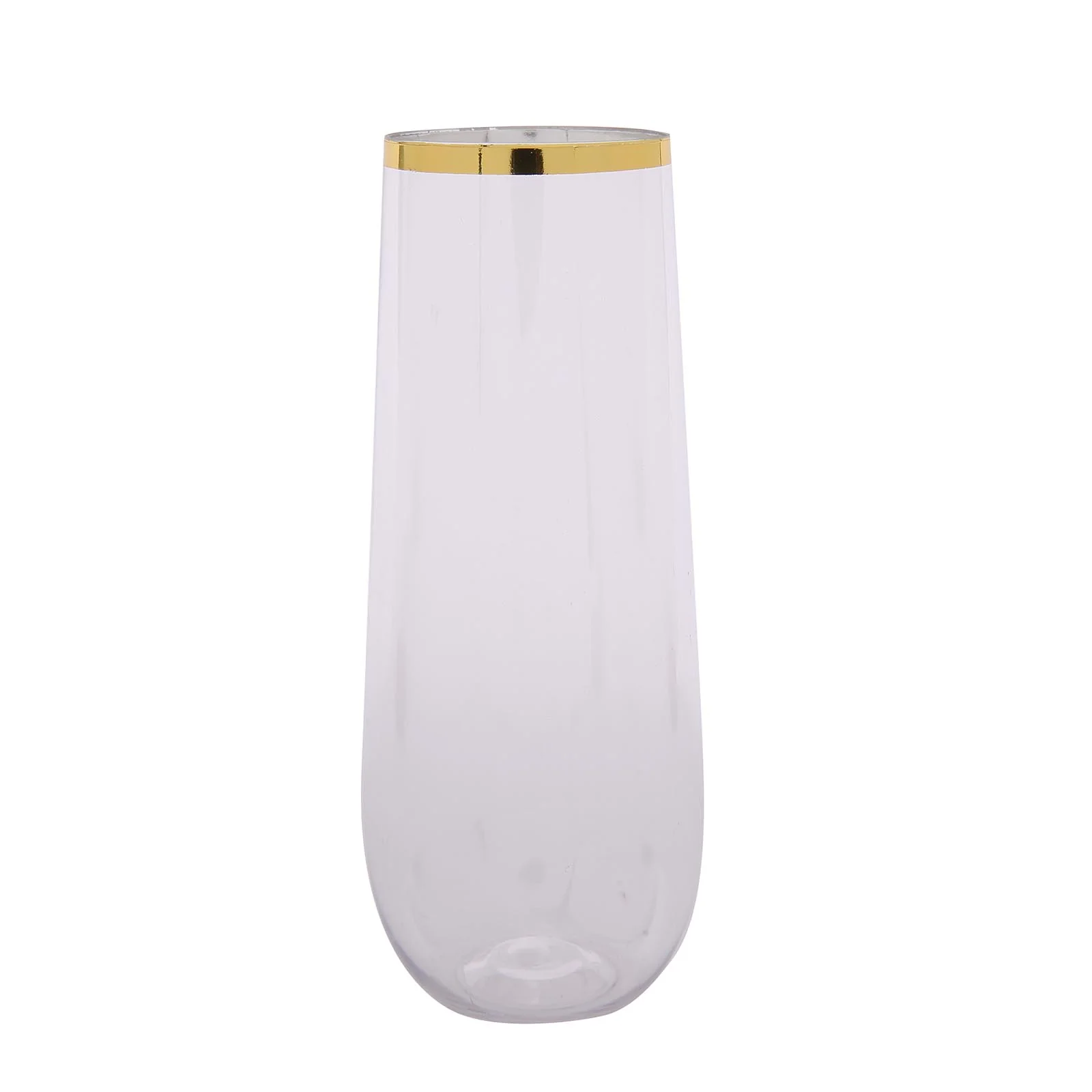 12 Pack Plastic Champagne Flutes in Clear with Gold Rim, Reusable Lightweight 9oz Champagne Glasses - Image 6