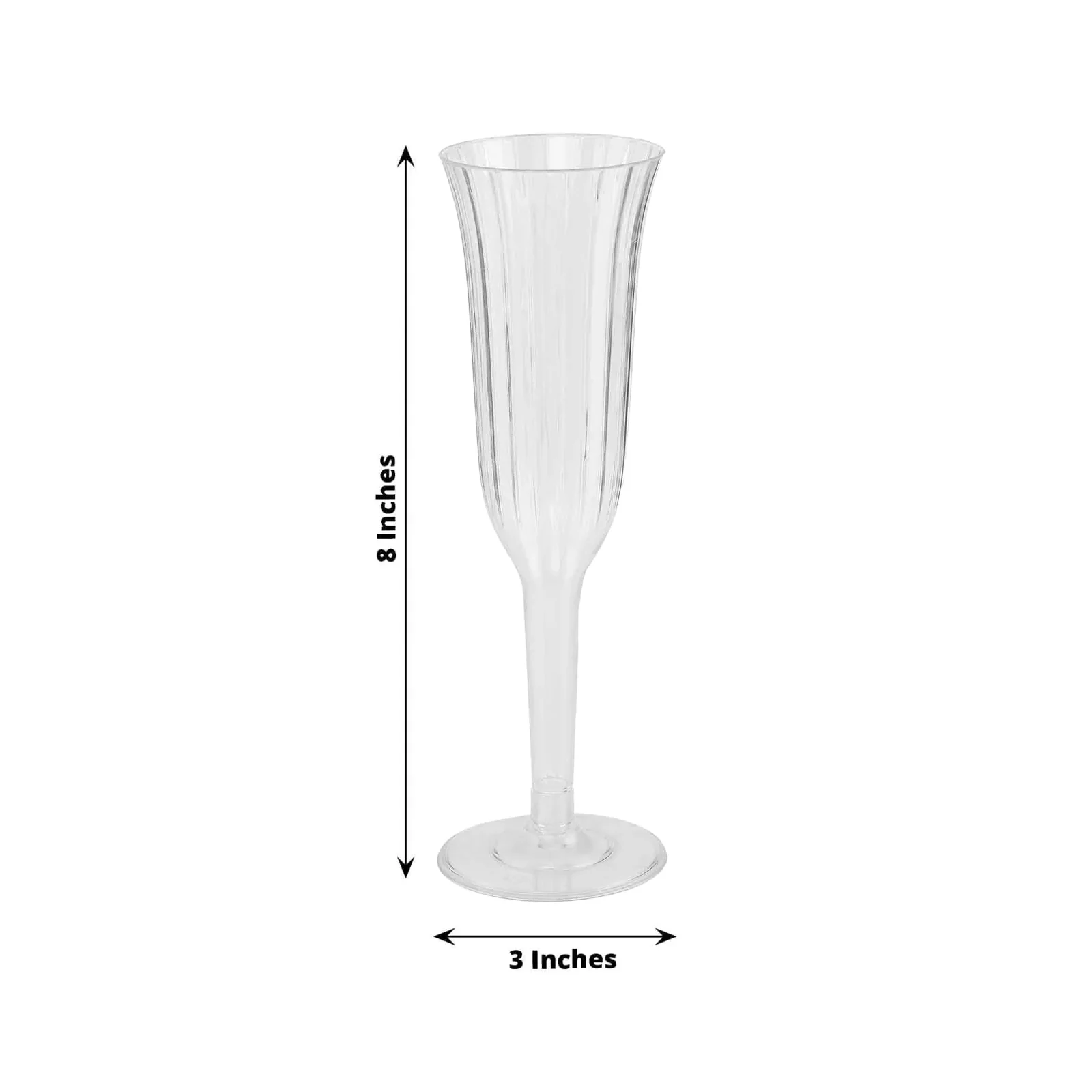 24-Pack Plastic Champagne Flutes 6oz Clear Flared Design - Disposable Glasses with Detachable Base - Image 3
