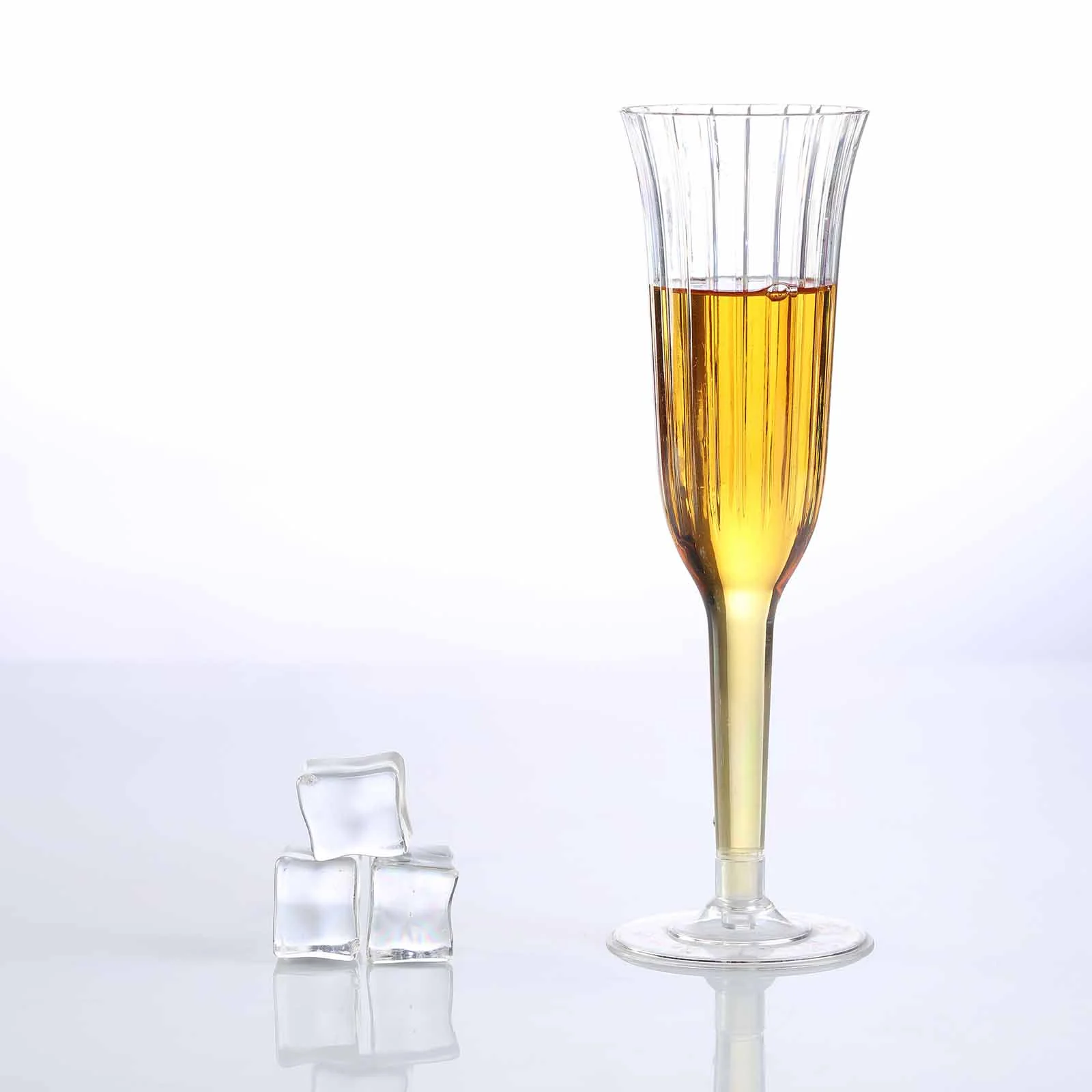 24-Pack Plastic Champagne Flutes 6oz Clear Flared Design - Disposable Glasses with Detachable Base - Image 4