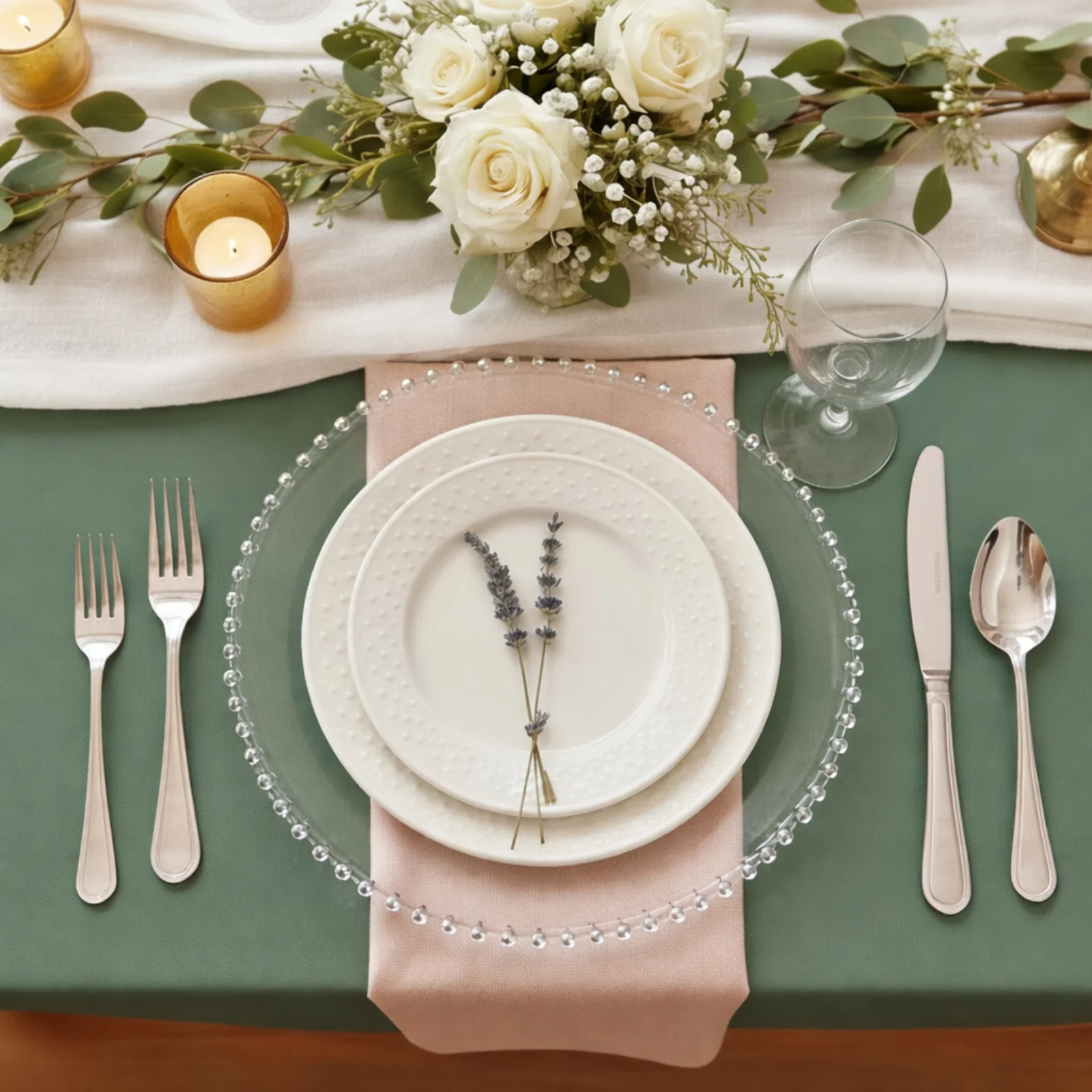 10-Pack Economy Plastic Charger Plates 13" Round Clear Beaded Rim - Stylish Dinner Party Serving Plates - Image 6