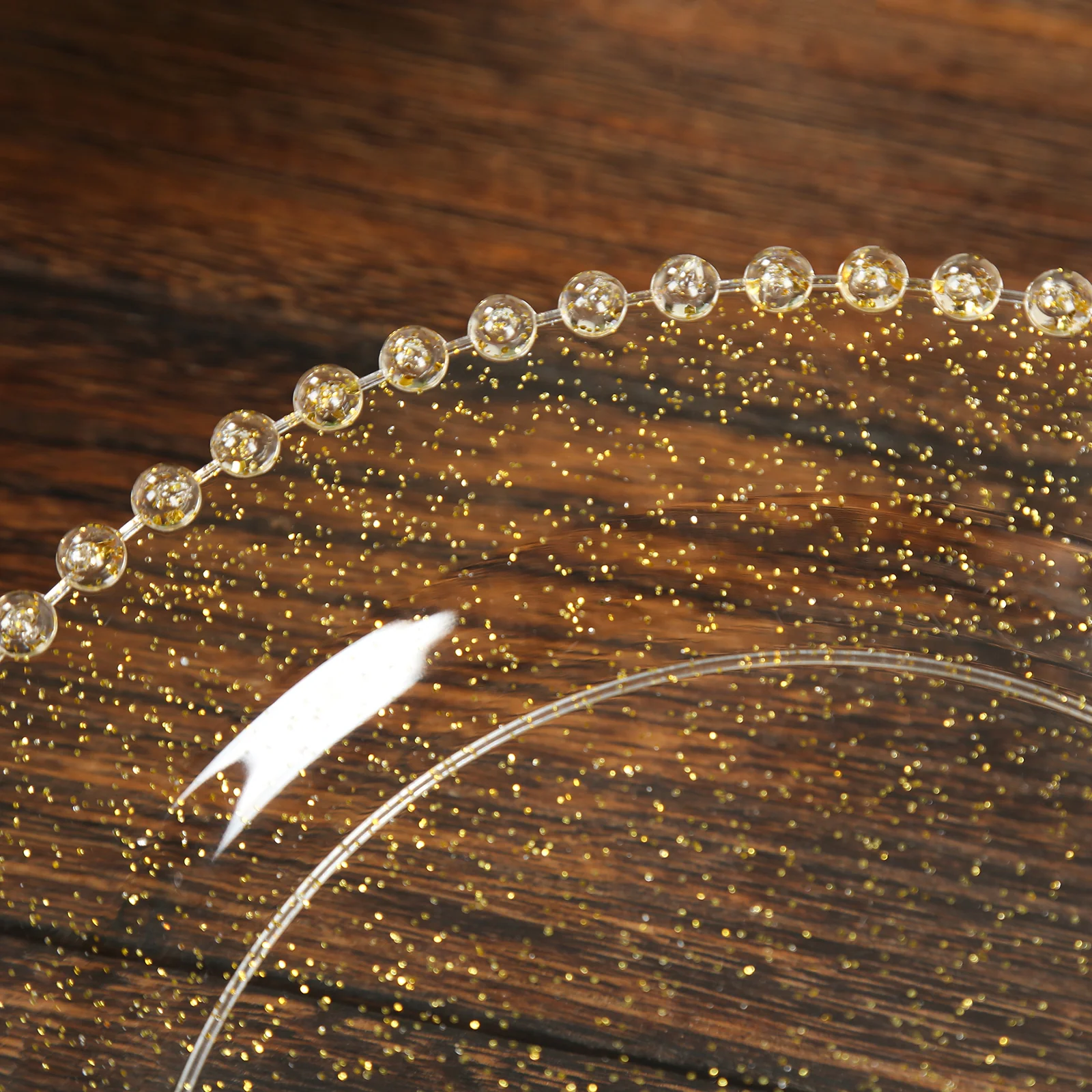 10 Pack Plastic Dessert Appetizer Plates in Clear Gold Glittered with Beaded Rim, Disposable Round Salad Party Plates 8" - Image 7