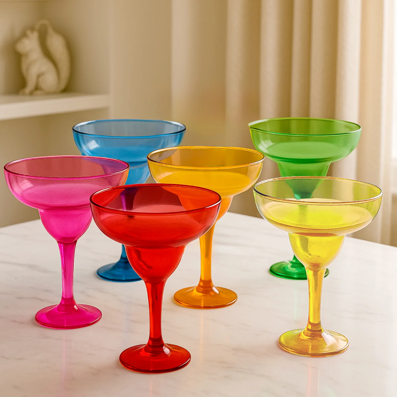 48-Pack Plastic Margarita Glasses 12oz - Assorted Colors, Reusable Cocktail Cups for Parties, Fiesta & Frozen Drinks - Image 6