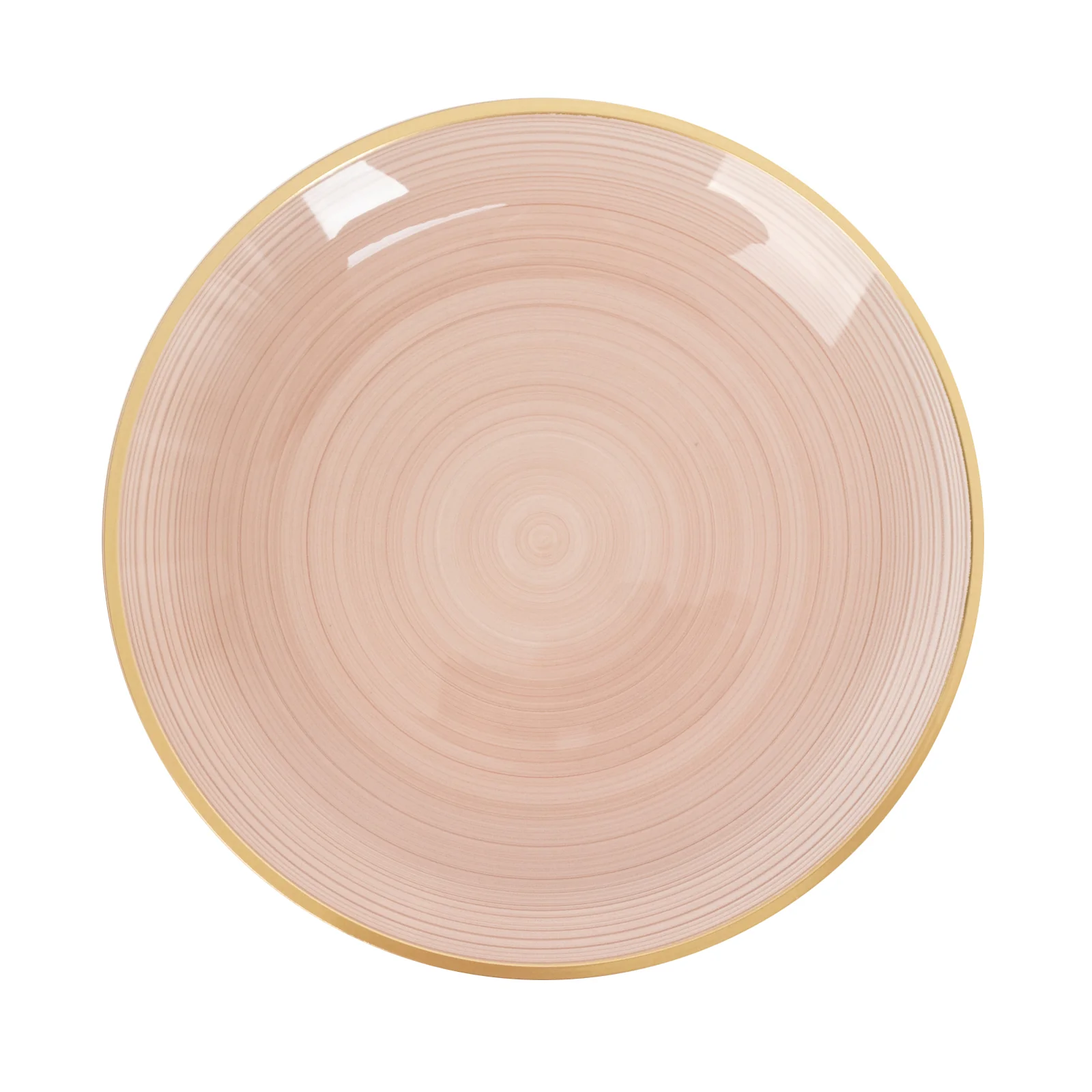 20-Pack Plastic Dinner Plates 10" Round Transparent Dusty Rose Swirl with Gold Rim – Crystal-Like Elegant Party Plates - Image 5