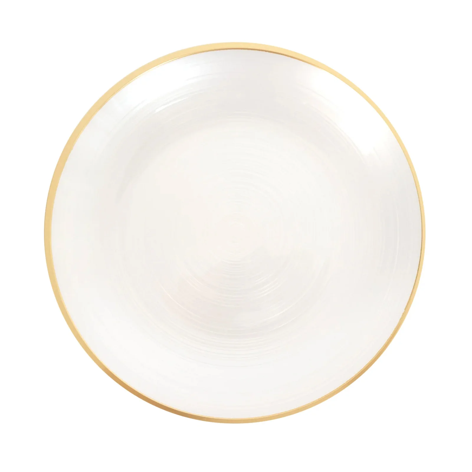 20-Pack Plastic Dinner Plates 10" Round Transparent Pearl White Swirl with Gold Rim – Crystal-Like Elegant Party Plates - Image 5