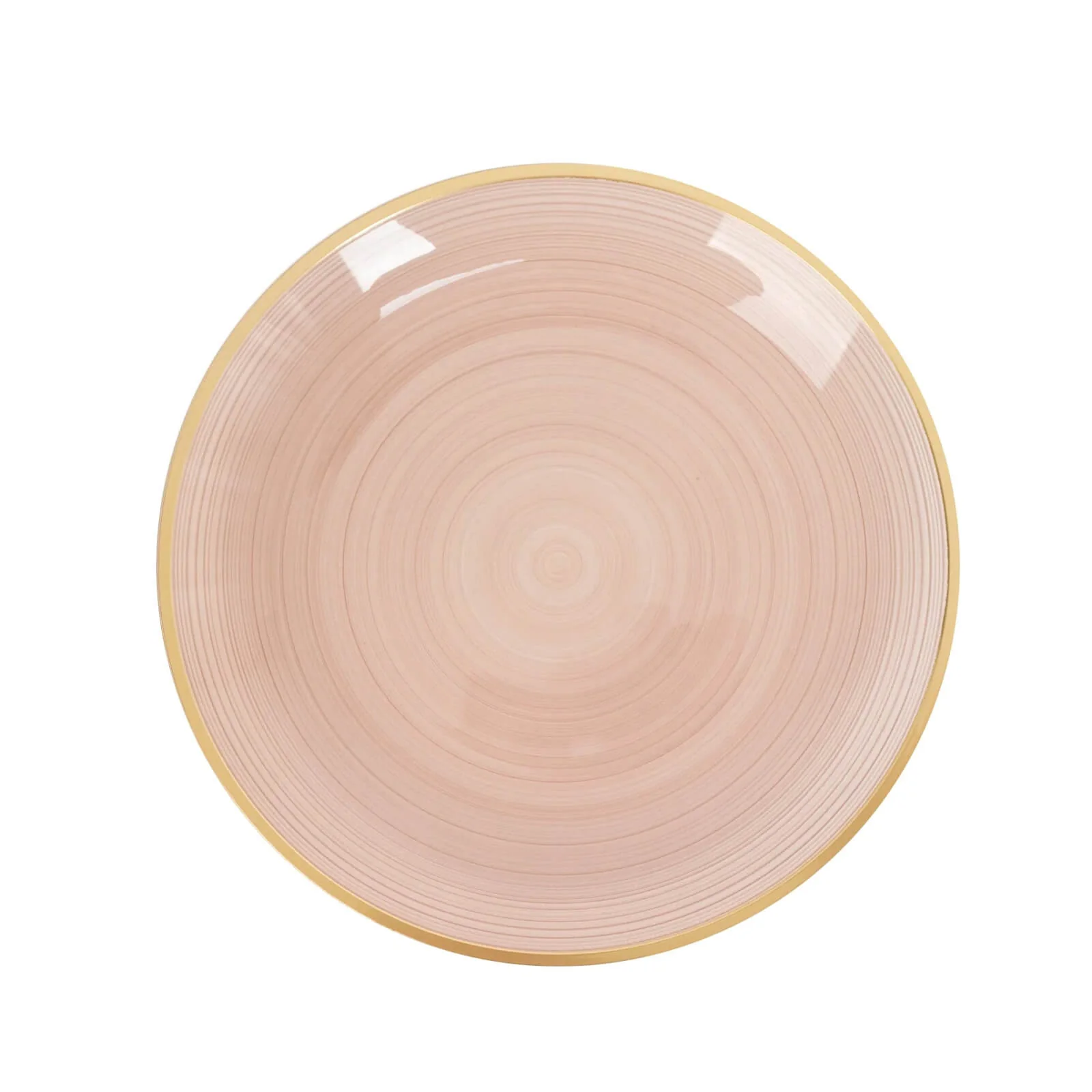 20-Pack Plastic Salad Dessert Plates 7" Round Transparent Dusty Rose Swirl with Gold Rim – Crystal-Like Elegant Party Plates - Image 5