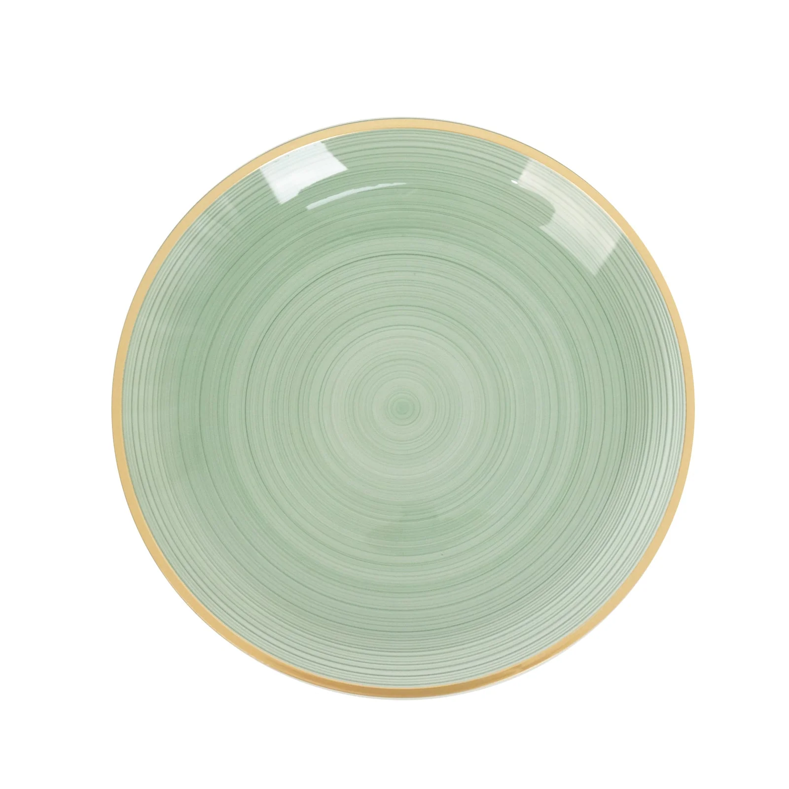20-Pack Plastic Salad Dessert Plates 7" Round Transparent Dusty Sage Green Swirl with Gold Rim – Crystal-Like Elegant Party Plates - Image 5