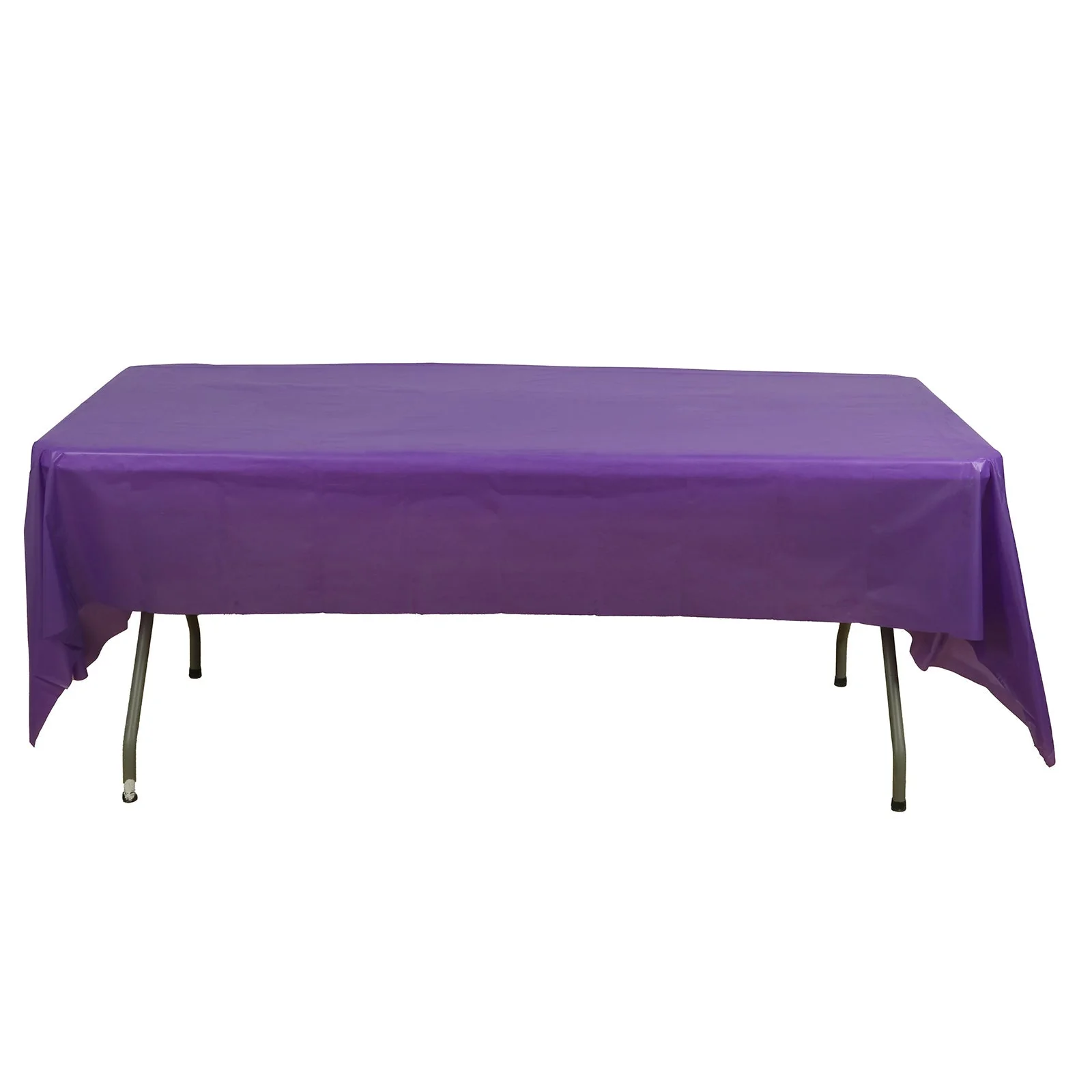 5-Pack Plastic Table Covers 54"x108" Purple Rectangle - PVC Waterproof Disposable Tablecloths - Image 6