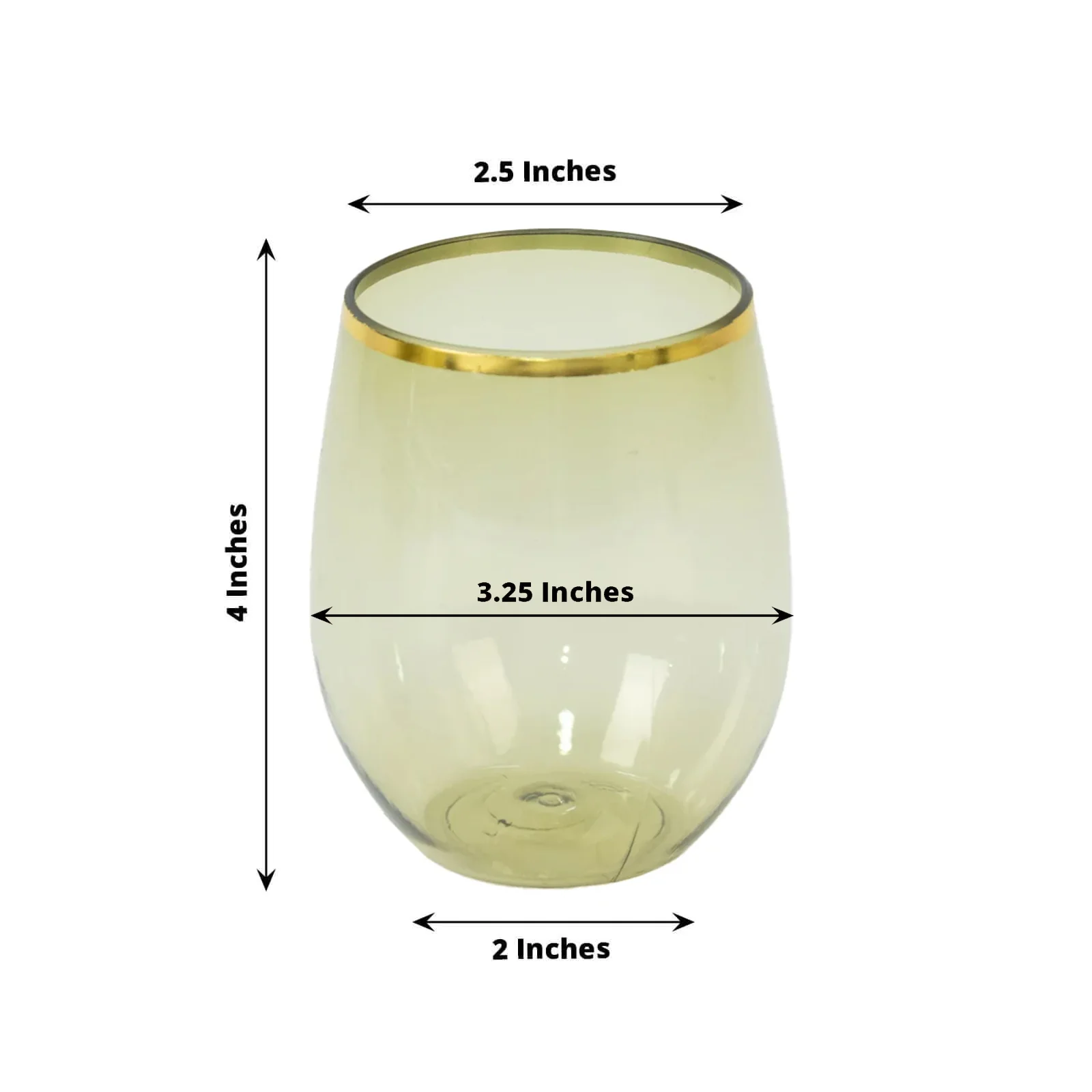 12-Pack Plastic Stemless Wine Glasses 12oz, Transparent Dusty Sage Green with Gold Rim - Reusable Tumblers for Events - Image 3