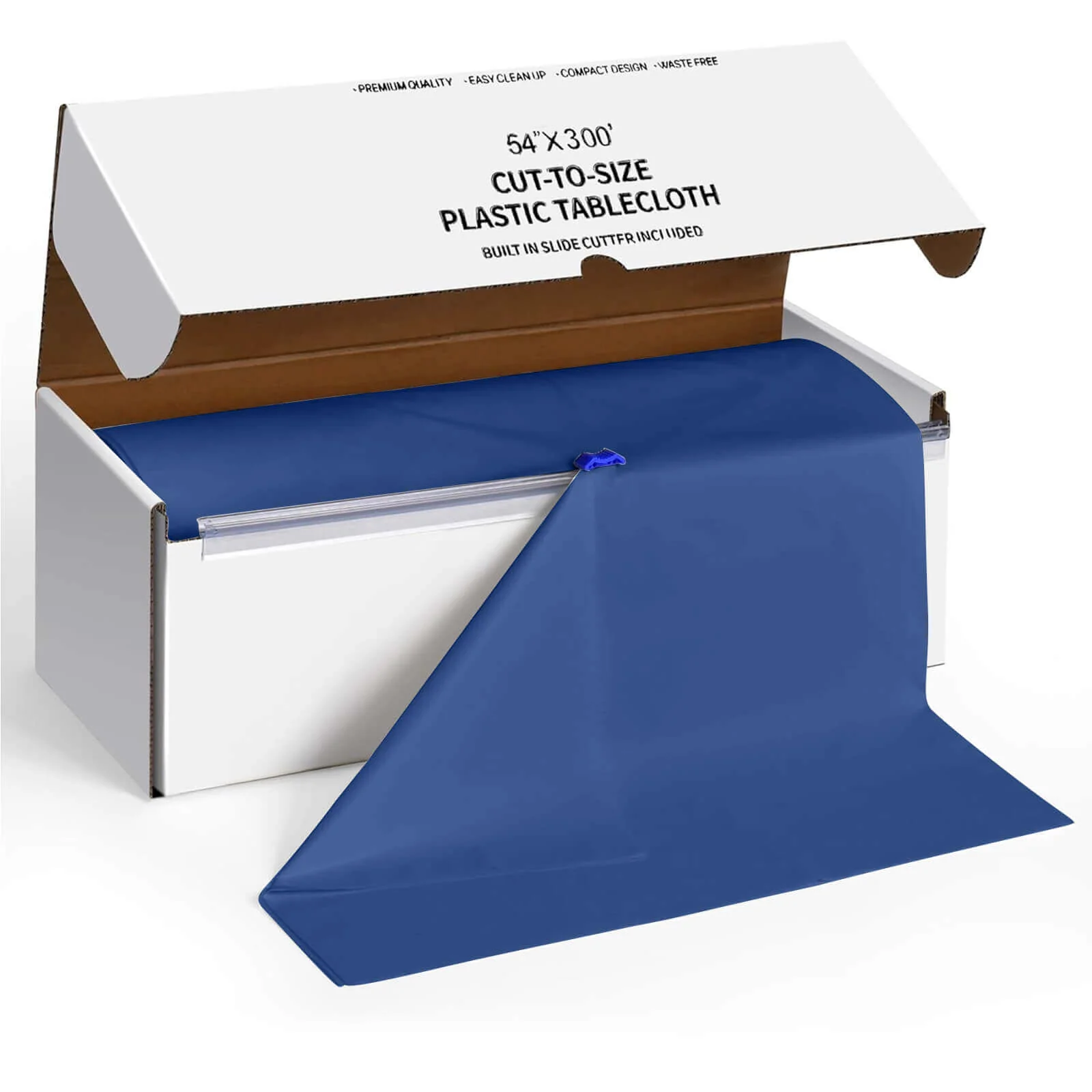 Plastic Table Cover Roll 54"x300ft Navy Blue with Slide Cutter - Cuts Up to 36 Rectangle 8ft Disposable Tablecloths - Image 4