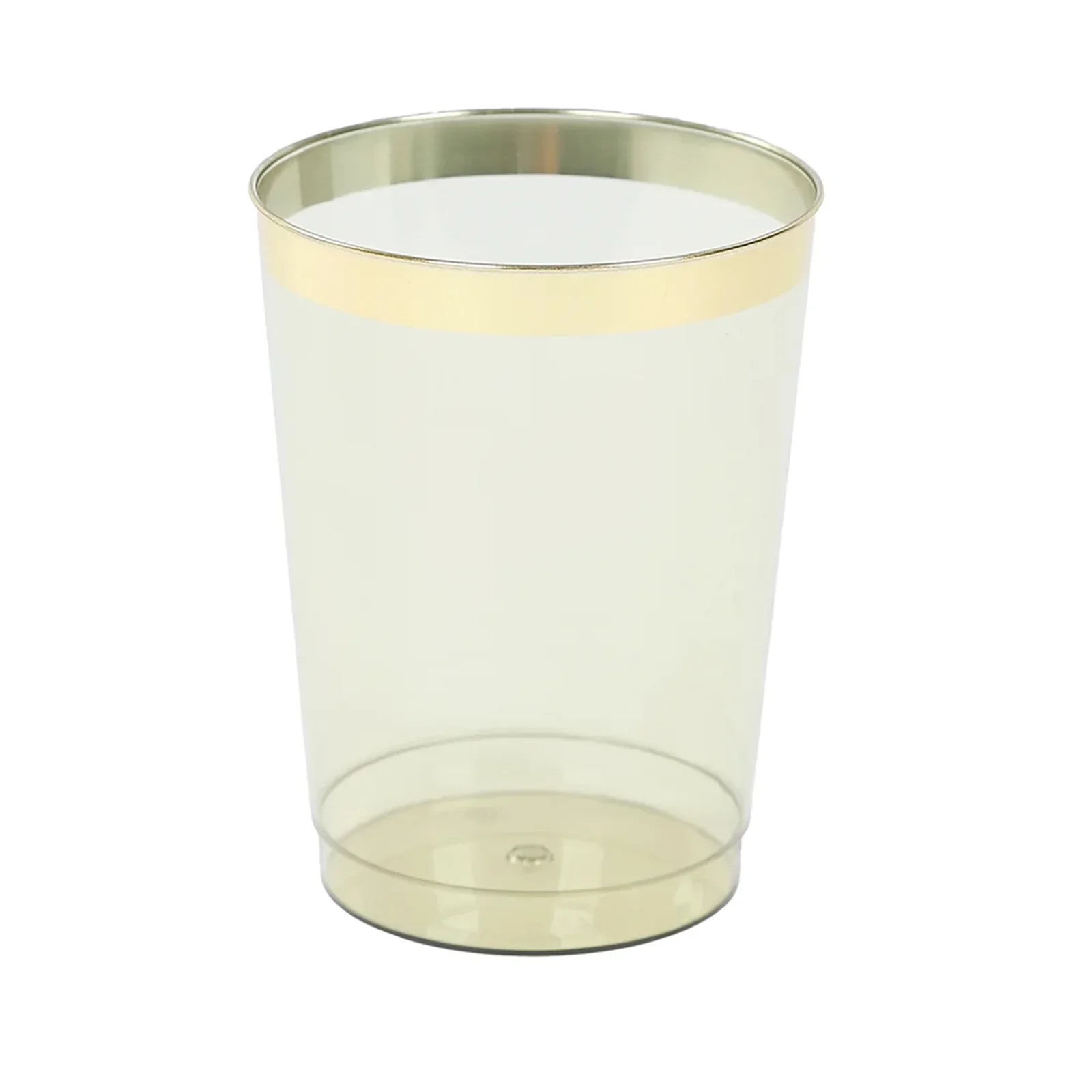 25-Pack Plastic Tumbler Cups 10oz Transparent Dusty Sage Green with Gold Rim - Disposable Crystal Drinking Glasses for Parties - Image 2