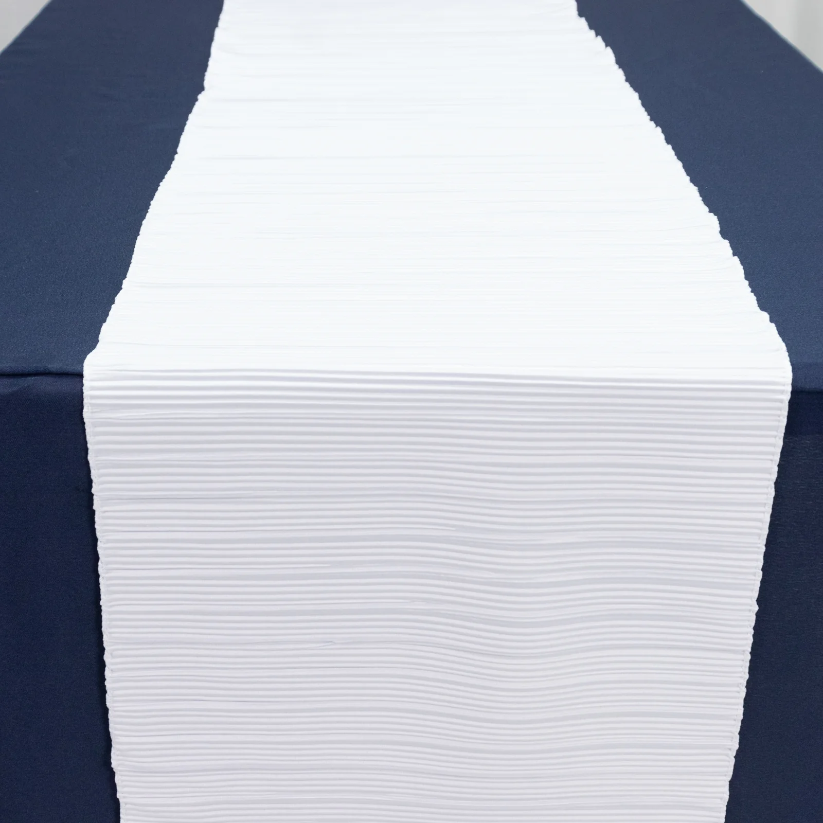 Scuba Table Runner 12" x 108" White Accordion Pleated – Wrinkle Free & Stain Resistant Textured Table Accent - Image 3