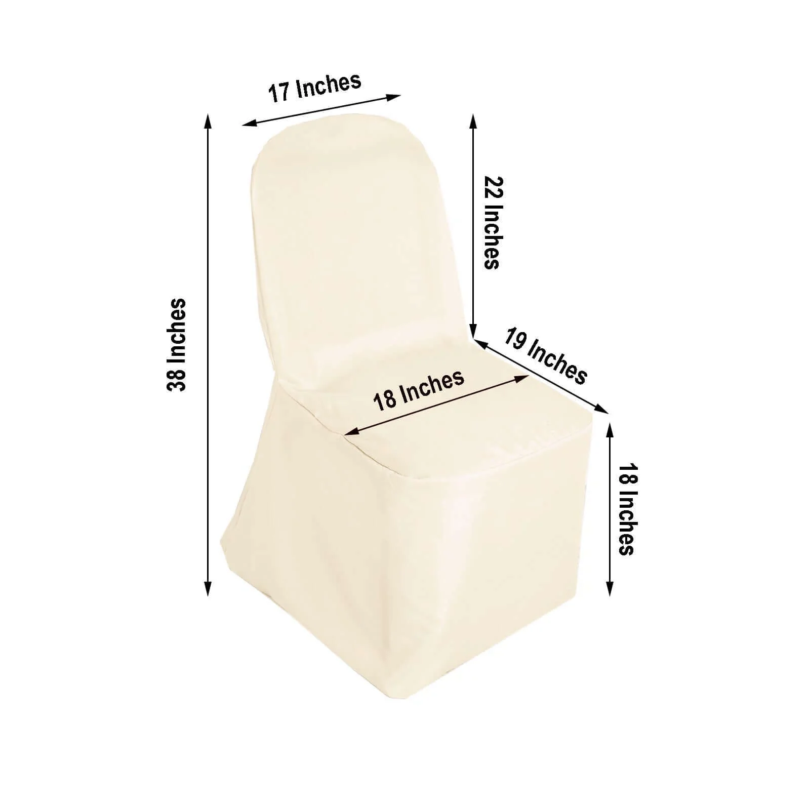 Polyester Banquet Chair Cover Beige - Reusable Stain-Resistant Slipcover - Image 3